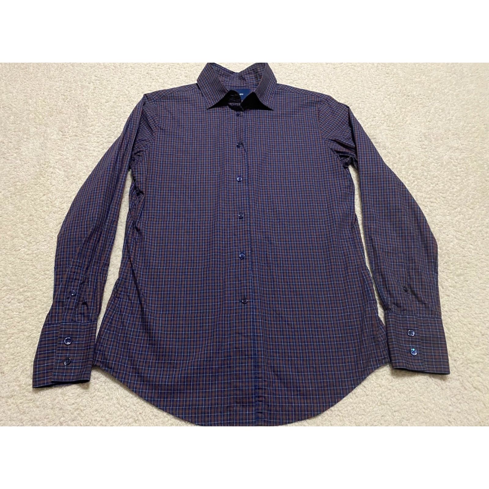Faconnable Façonnable Shirt Womens 4 L/S Button-Down Multicolor Plaid 100% Cotton Blouse Size S / US 4 / IT 40 - 3 Thumbnail