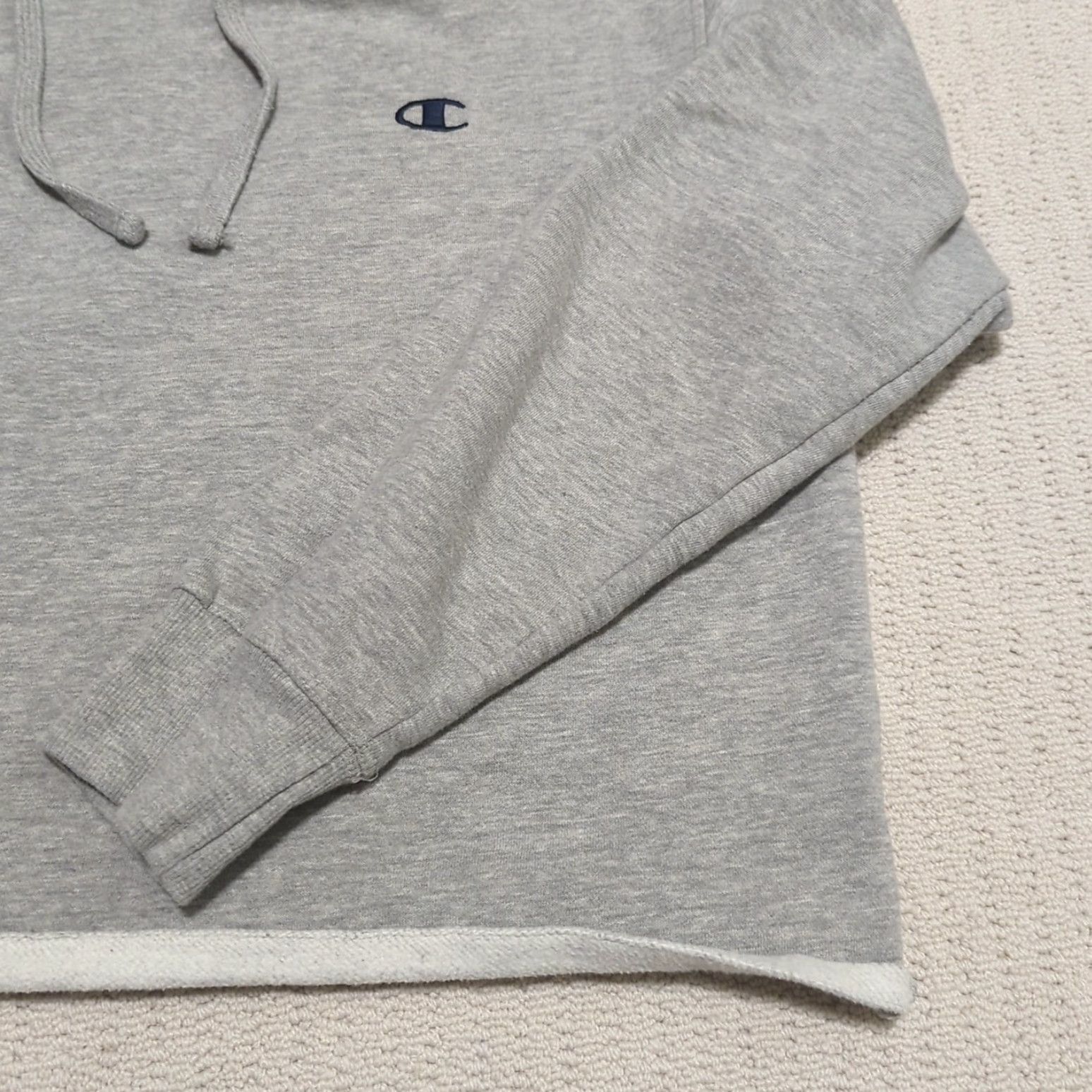 Champion Champion Hoodie Womens Large Gray Sweatshirt Pullover Knit Activewear Logo Embroidered Regular Cotton Size L / US 10 / IT 46 - 3 Thumbnail