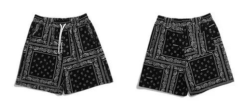 Jean 21SS Indigo Union Japan Black Bandana Paisley Shorts Size US 31 - 2 Thumbnail