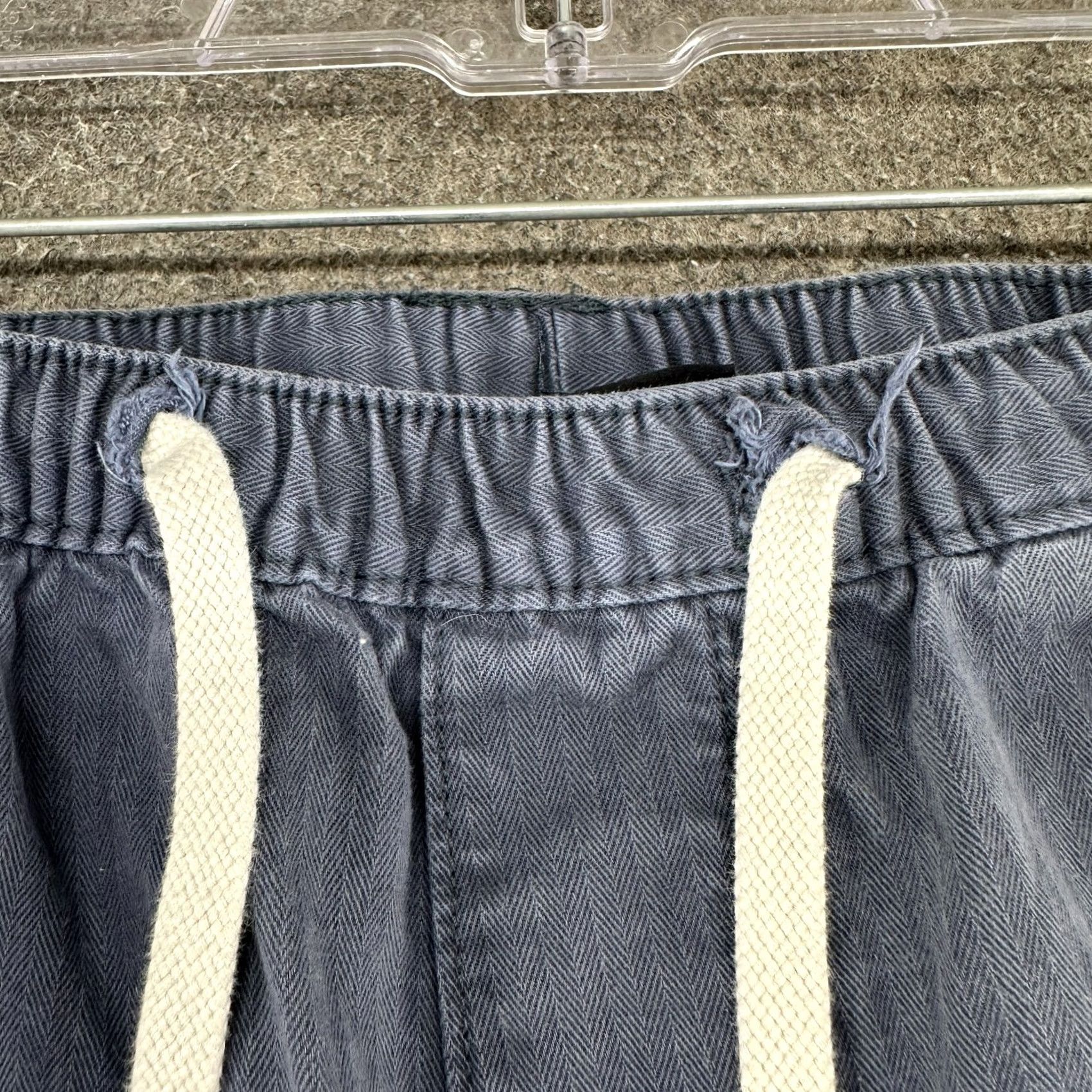 H&M H&M Pants Mens M Blue Cargo Loose Fit Drawstring Herringbone Baggy Military Wide-Leg Casual Workwear 90s Size US 31 - 3 Thumbnail