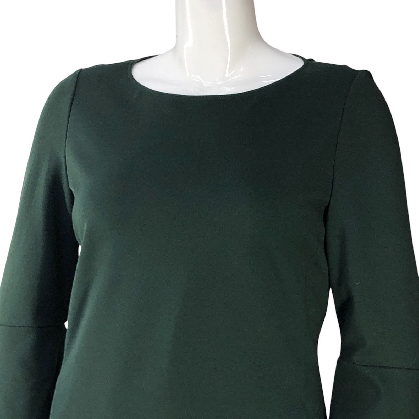 Lafayette 148 Size L Dress Flare Sleeve Round Neck POCKETS