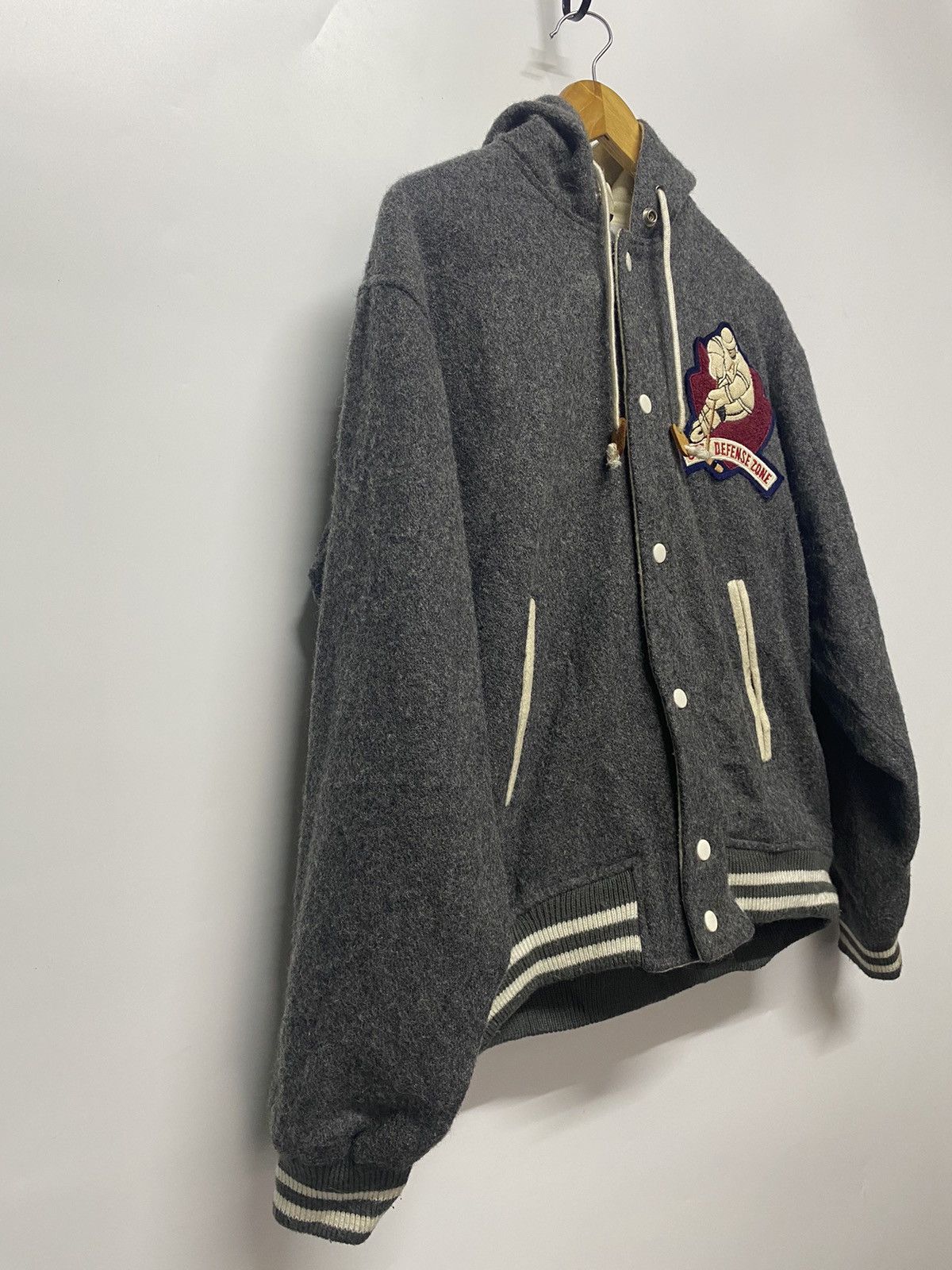 Designer × Japanese Brand Japan Brand Varsity Wool Jacket Hooded Alabama Defense Zone Size US L / EU 52-54 / 3 - 7 Thumbnail