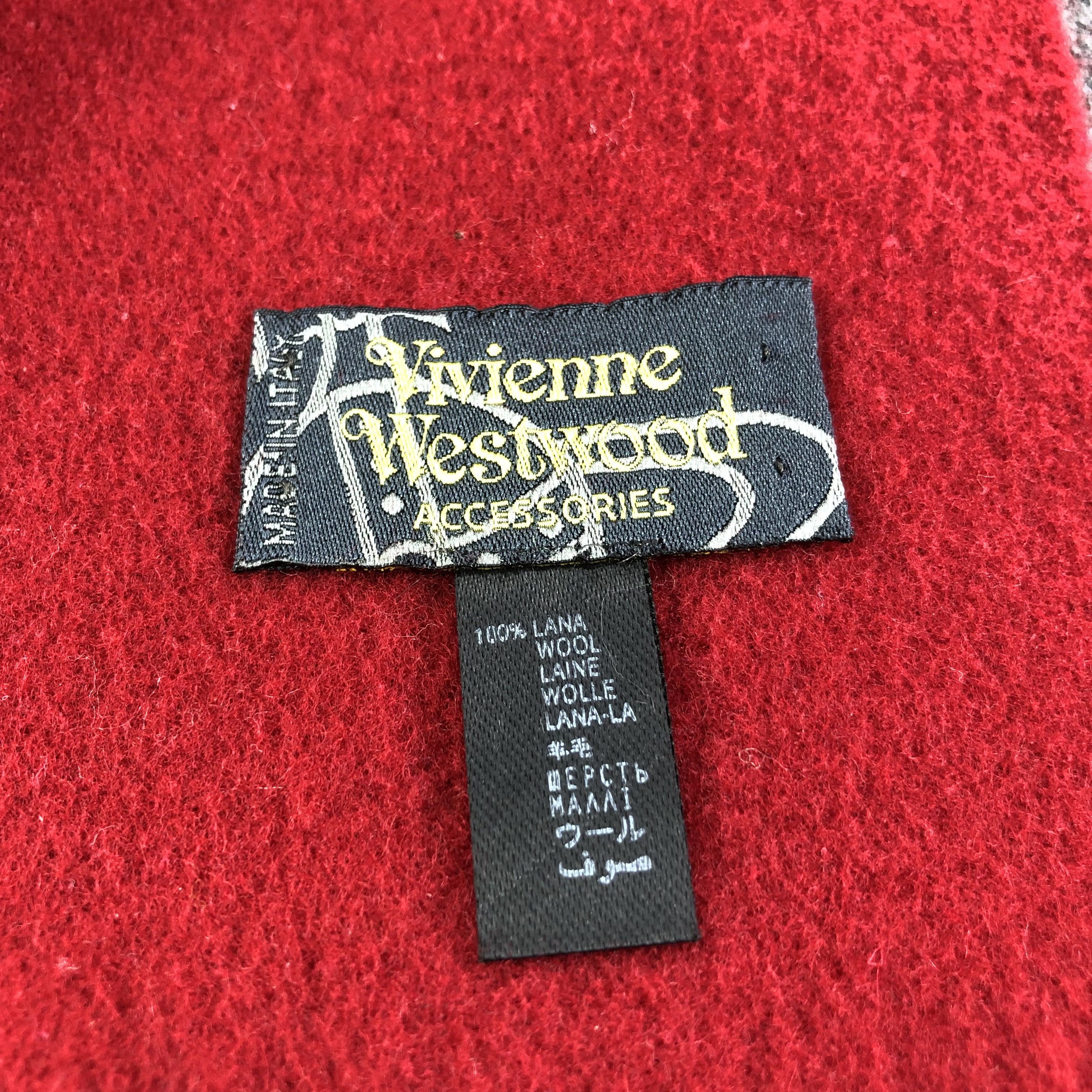 Vivienne Westwood Vivienne Westwood Plain Red Scarf Muffler V1318 Size ONE SIZE - 5 Thumbnail