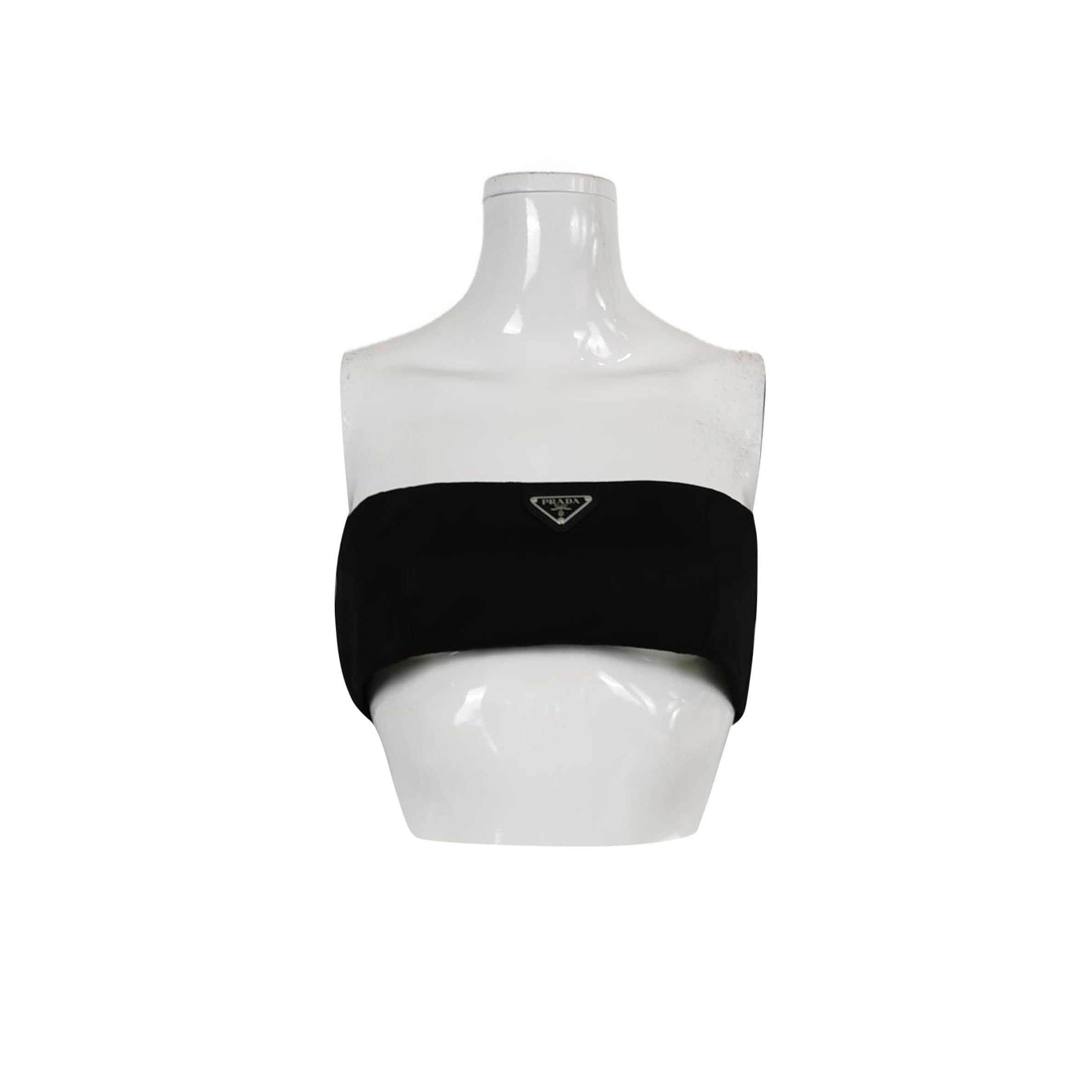 Prada Triangle Logo Bandeau Top Size 40