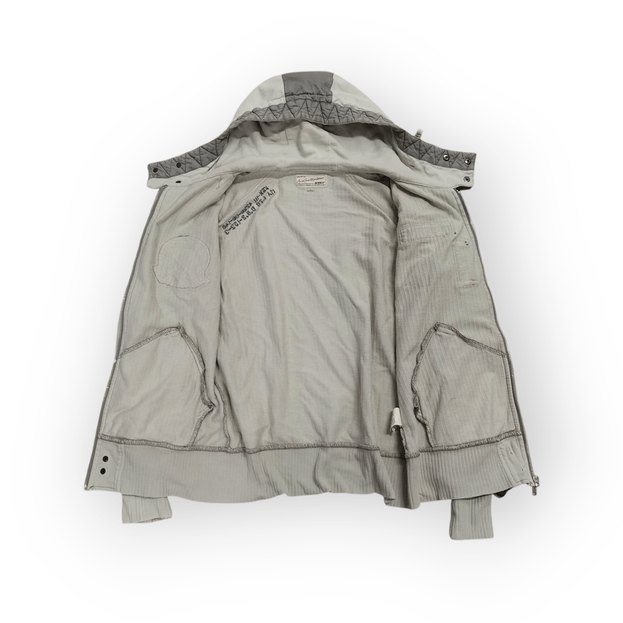 Avirex Avirex Type Military Light Grey Zipper Hooded Jacket Size US M / EU 48-50 / 2 - 9 Thumbnail