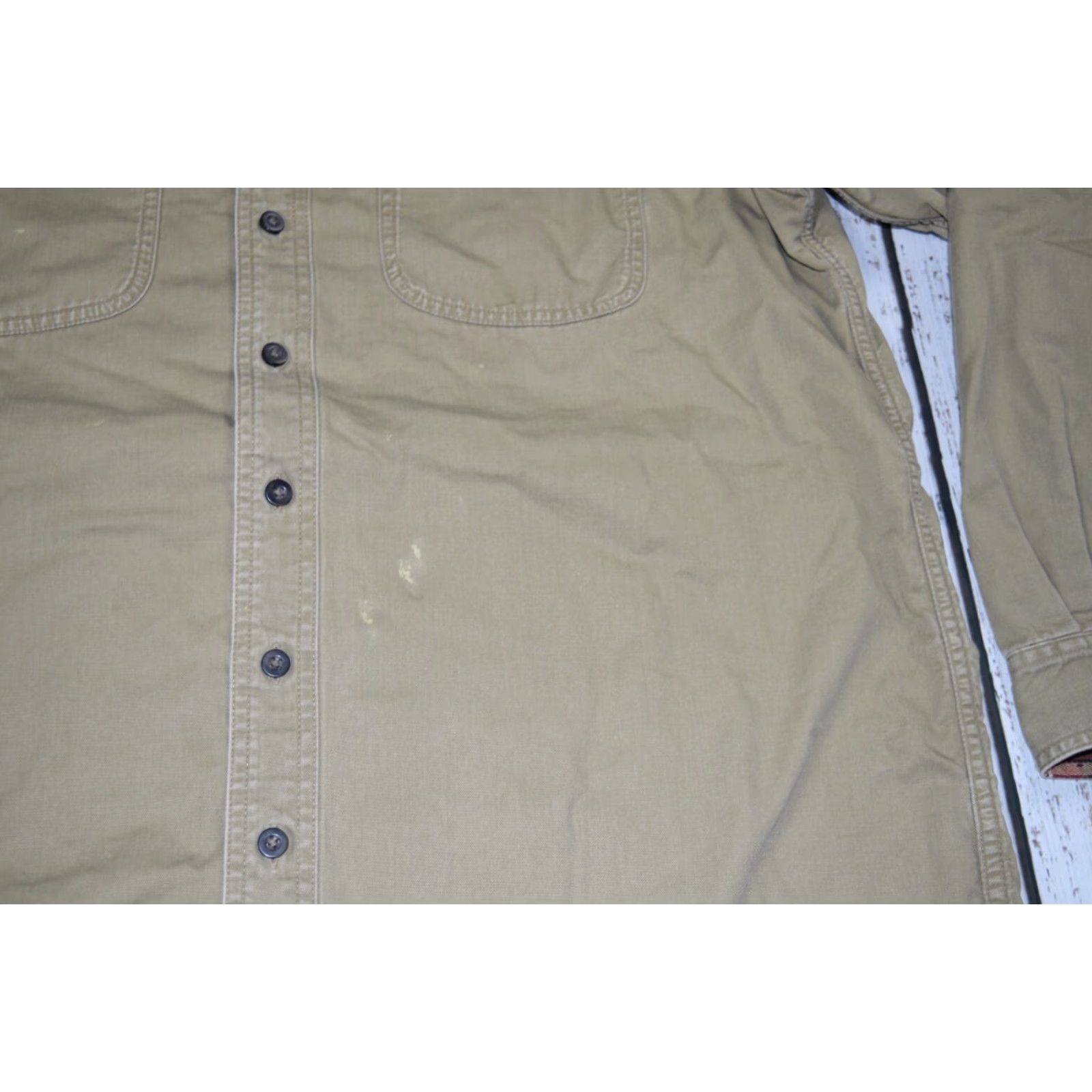 Vintage L.L. BEAN MENS FLANNEL LINED HURRICANE WORK SHIRT LT KHAKI BUTTON-UP BIG & TALL Size US L / EU 52-54 / 3 - 4 Thumbnail
