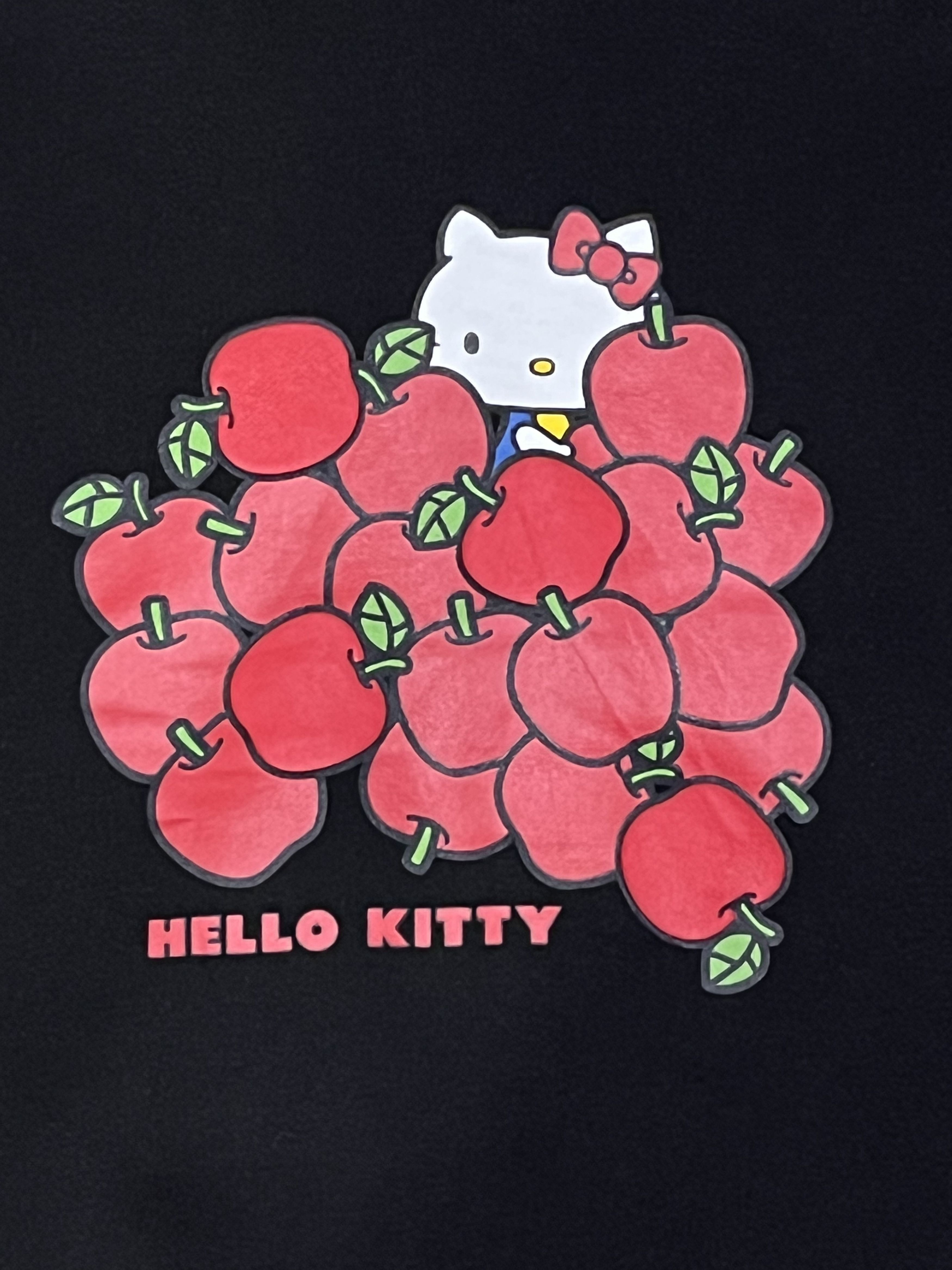 Anime ❤️ HELLO KITTY X APPLES Baggy Fit Black Sweater Hoodie Size M / US 6-8 / IT 42-44 - 2 Thumbnail