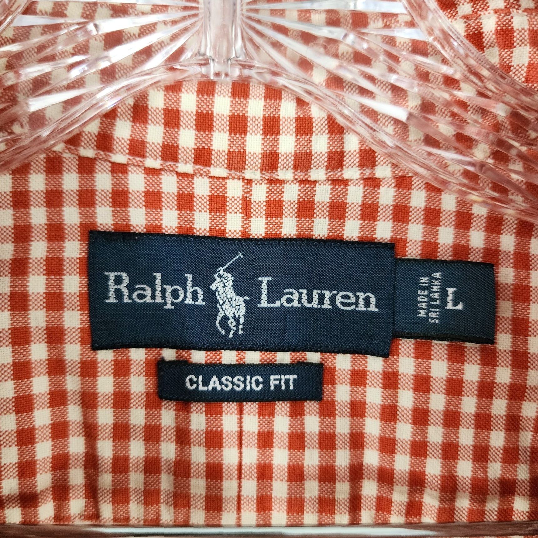 Ralph Lauren Ralph Lauren Shirt Long Sleeve Button-Up Men Orange White Checkered Sz L Size US L / EU 52-54 / 3 - 4 Thumbnail