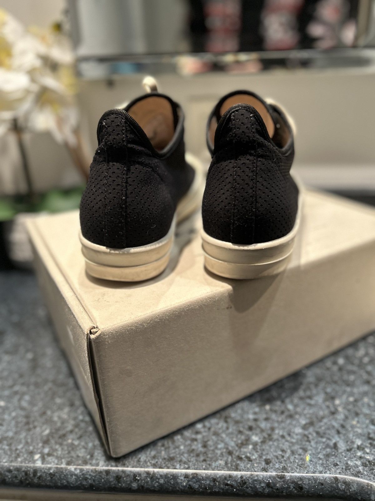 Rick Owens Rick Owen Perforated Ramones ‘Black/Milk’ Size 44 (11US) Size US 11 / EU 44 - 5 Thumbnail