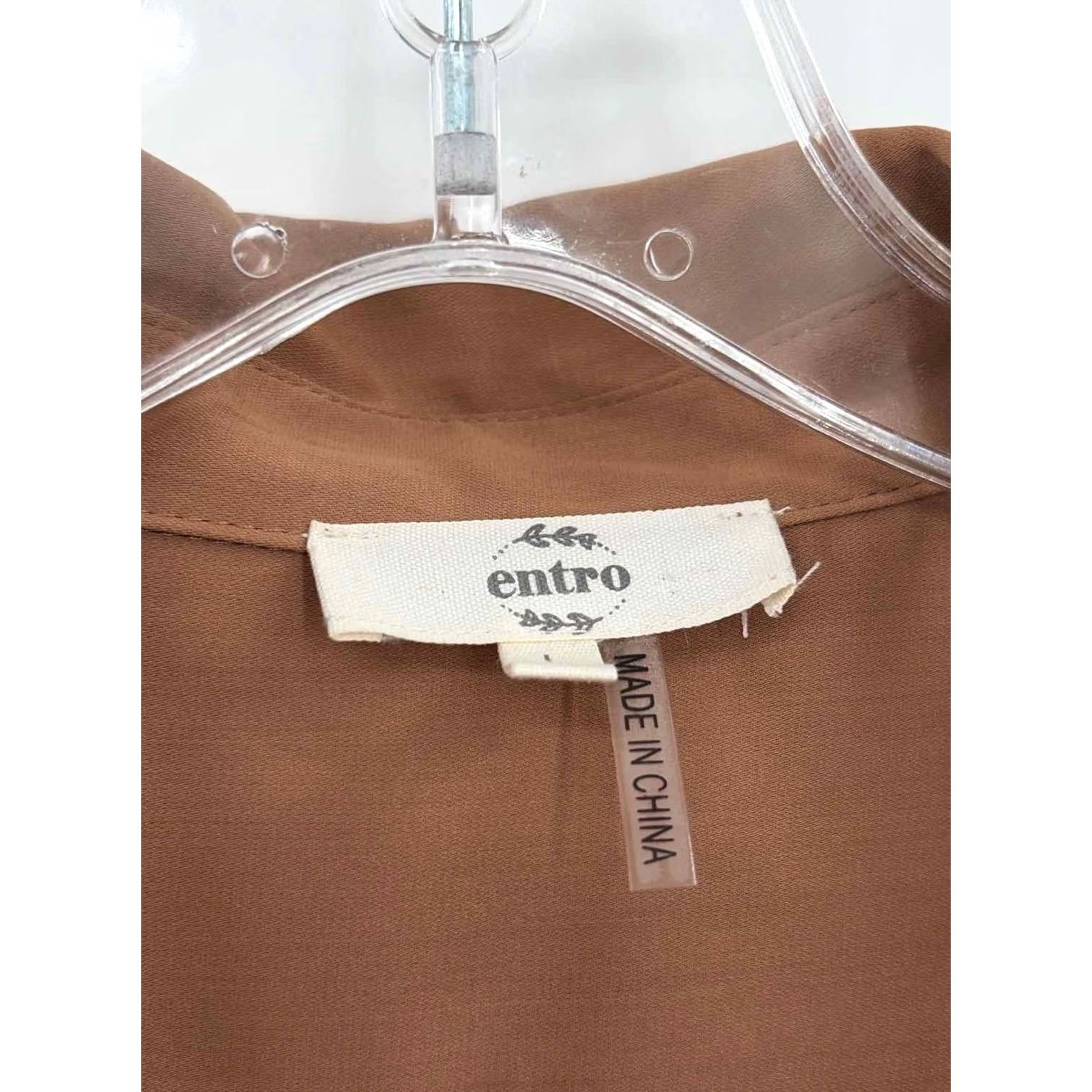 Vintage Entro Brown Blouse Size Large Size L / US 10 / IT 46 - 3 Thumbnail