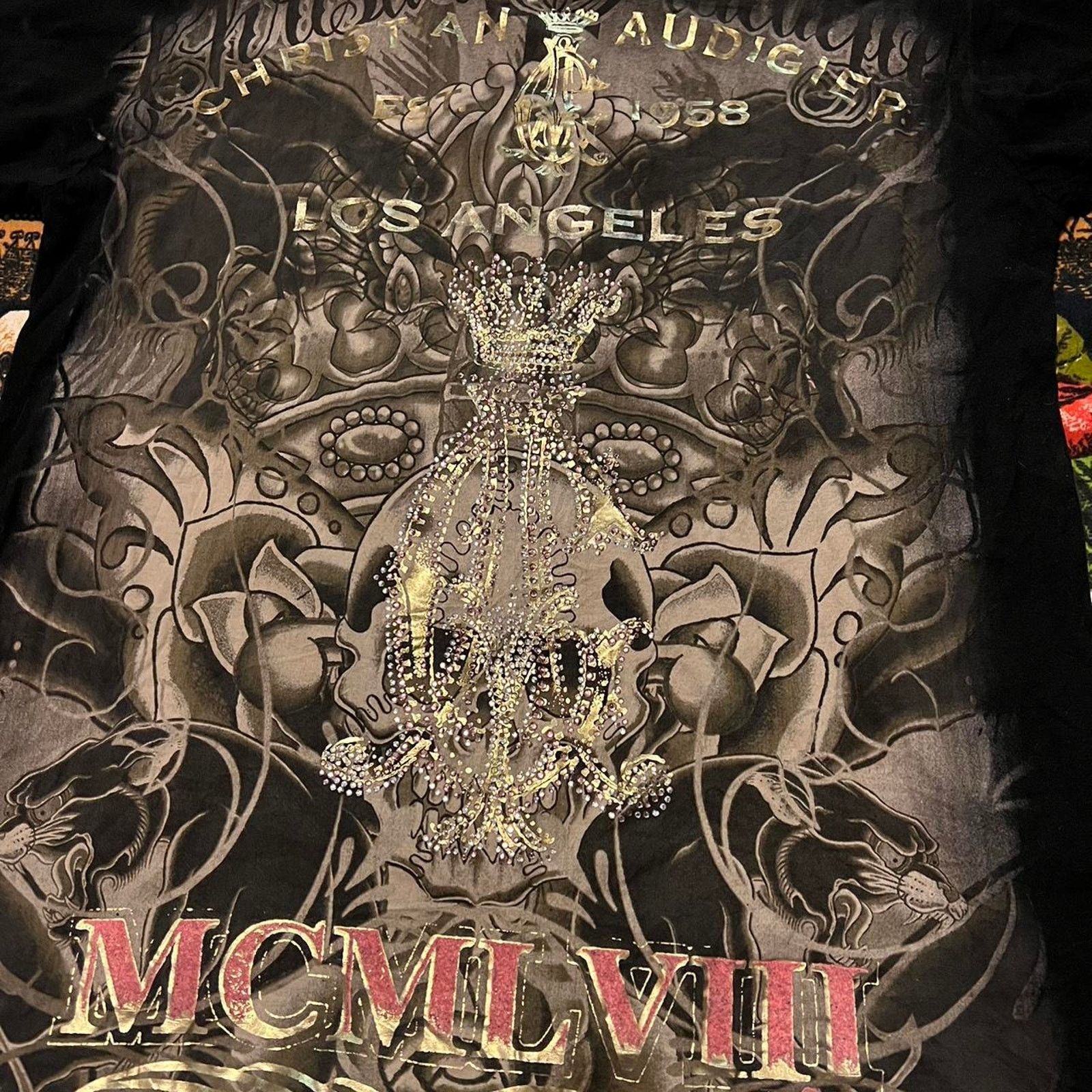 Christian Audigier Christian audigier shirt y2k rhinestones affliction tapout Size US L / EU 52-54 / 3 - 4 Thumbnail