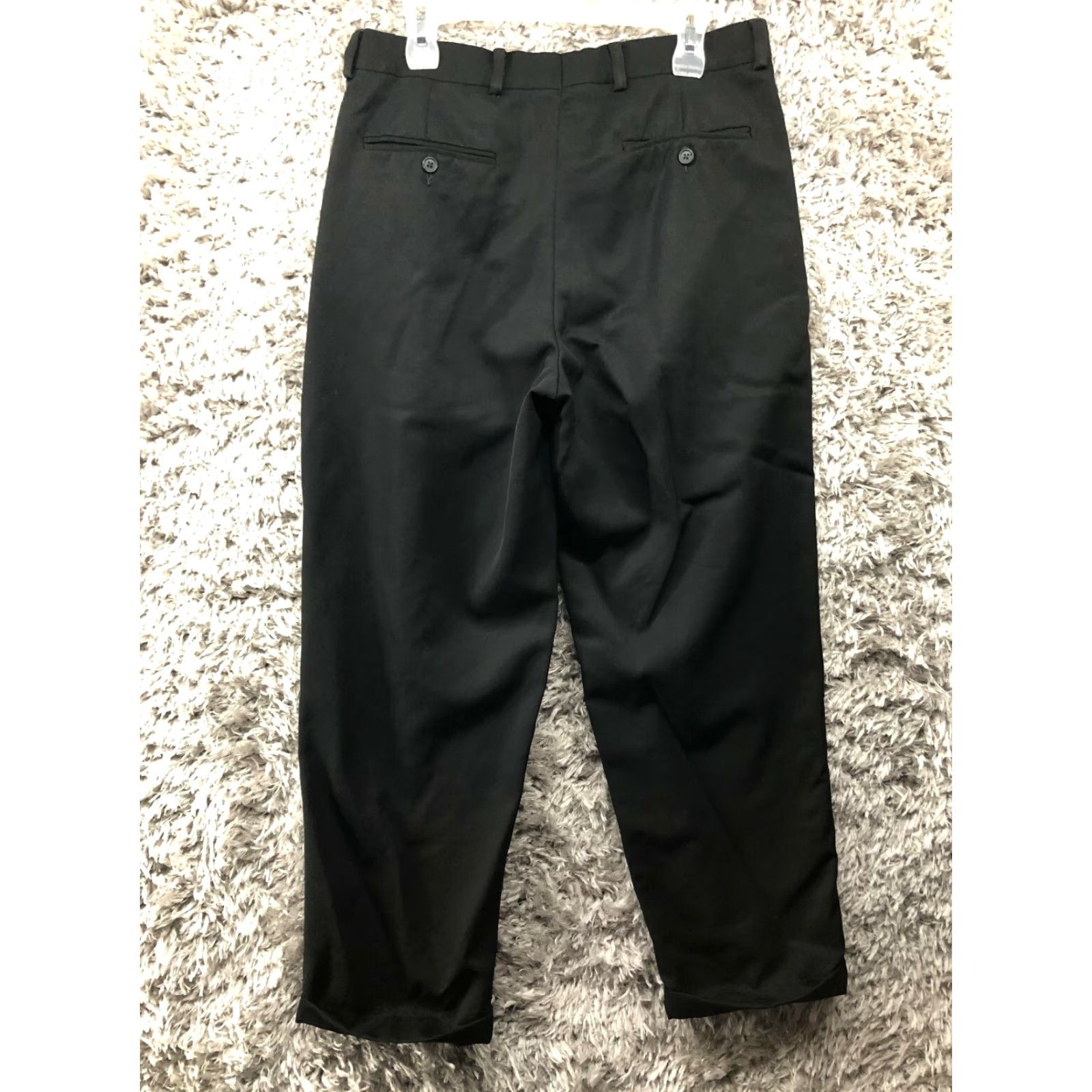 Eddie Bauer Eddie Bauer Mens Black Slack Pants 34x30 Mid Rise Straight Dress Pants Flat Front Regular Denim Cotton Solid Black Mens 34x30 Size US 34 / EU 50 - 5 Thumbnail