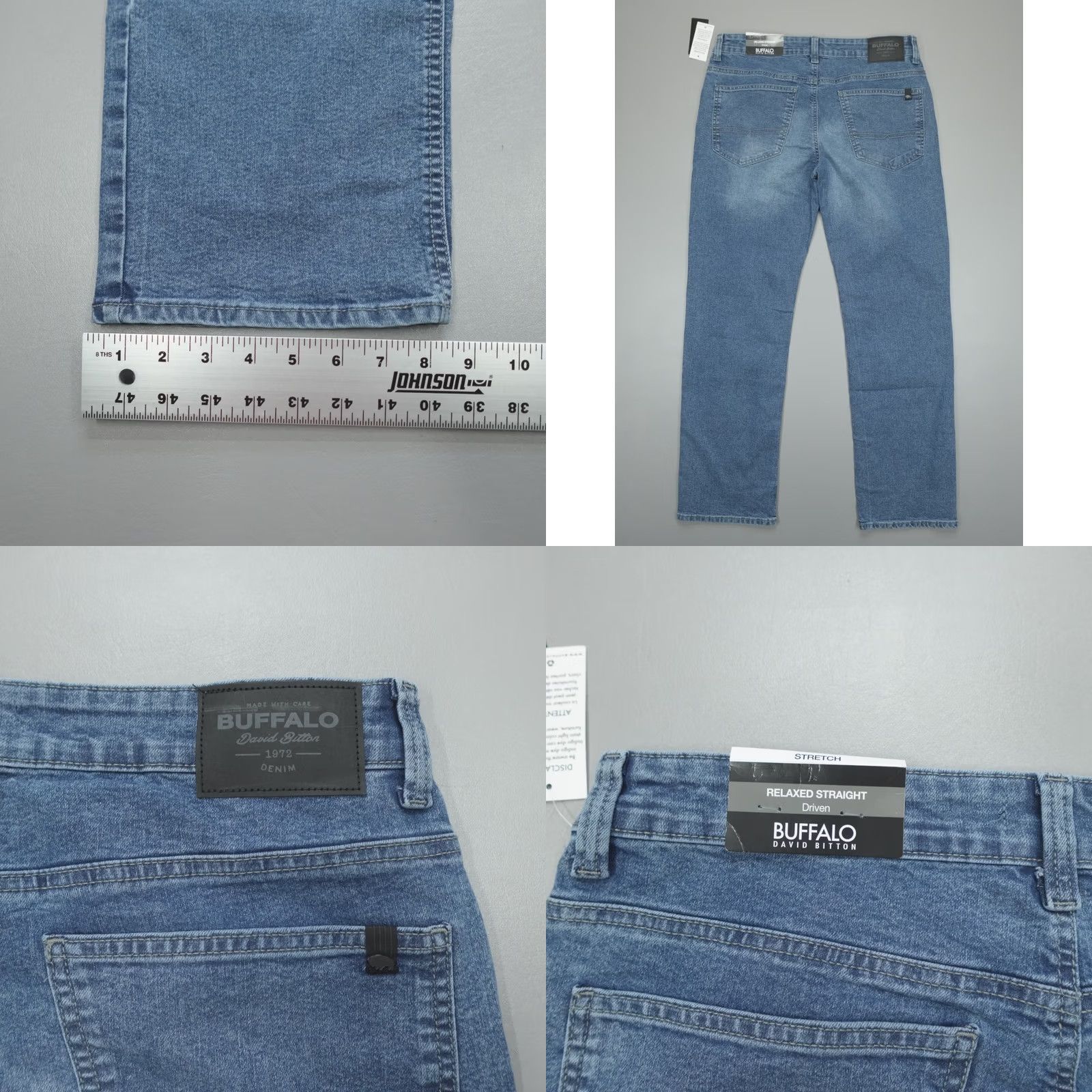 Buffalo David Bitton Buffalo David Bitton Jeans Relaxed Straight Jeans Men Size 32x32 Blue Denim 5-Pocket Design Stretch Comfort Autumn Winter Summer Spring Mens Size US 34 / EU 50 - 8 Thumbnail