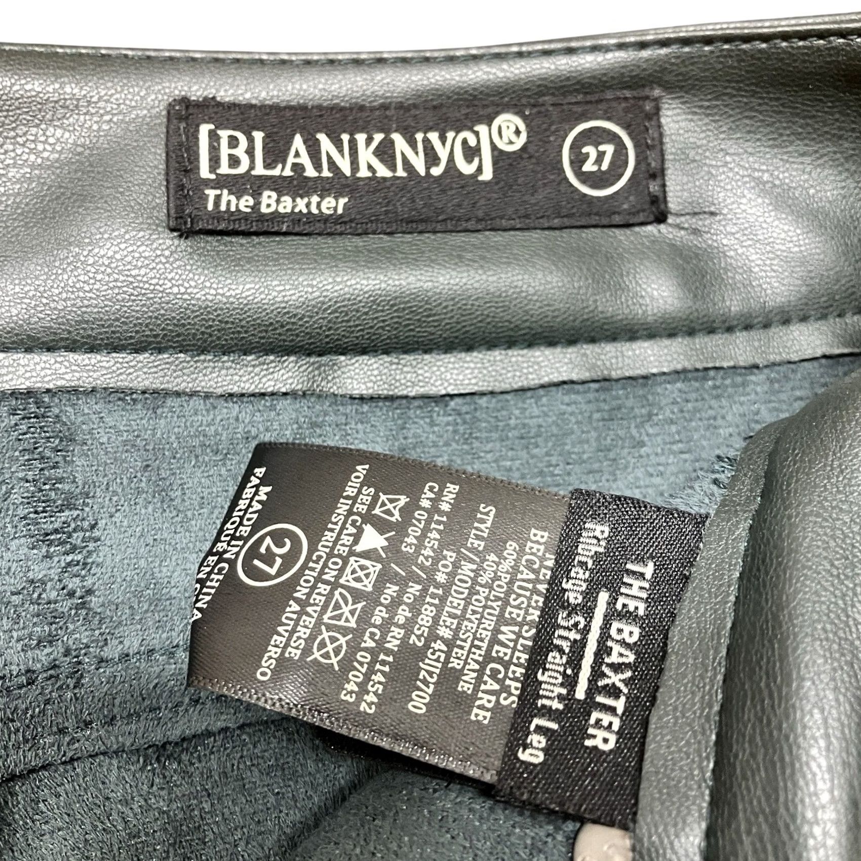 Vintage VINTAGE BLANK NYC Baxter Pants High Rise Green Faux Leather Wide Leg Pants 27 Women Size 27" / US 4 / IT 40 - 5 Thumbnail