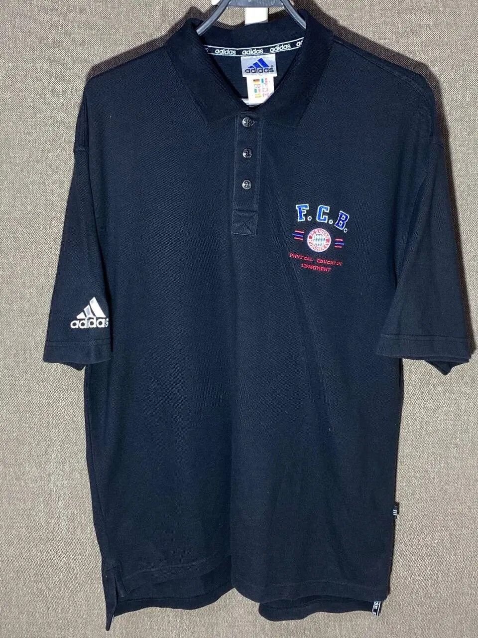 Adidas 90s Vintage Adidas FC Bayern Munchen Embroidered Logo Polo Size US L / EU 52-54 / 3 - 1 Thumbnail