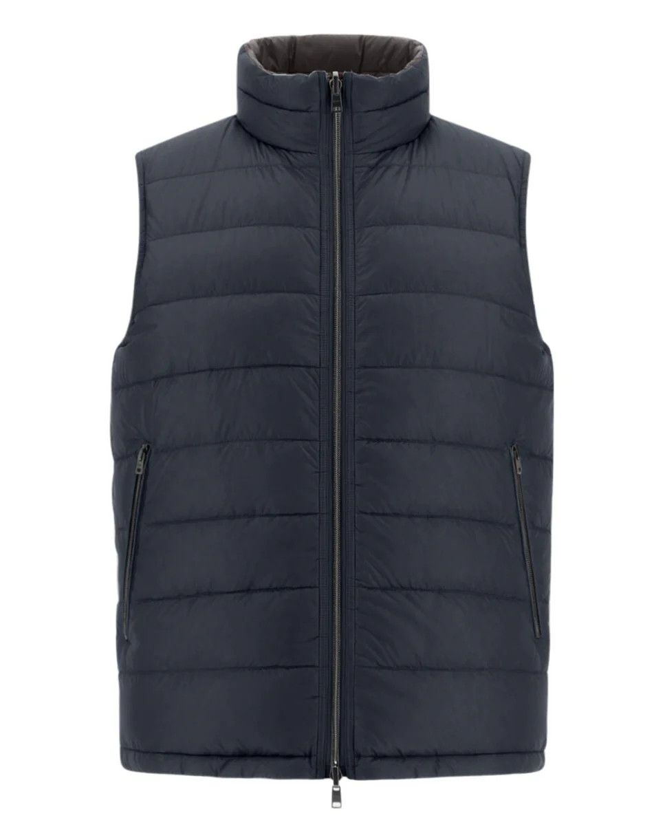 image of Herno Black Reversible Nylon Waistcoat (Vest), Men's (Size Small)