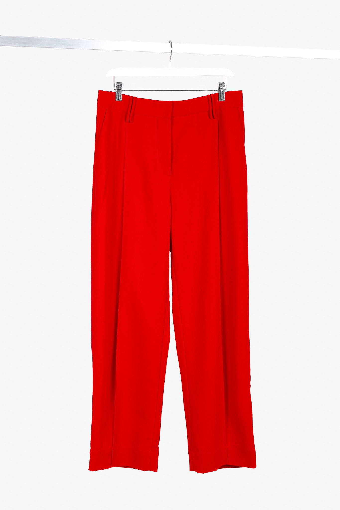 Ganni Barbados Cherry Red Twill Suiting Trousers