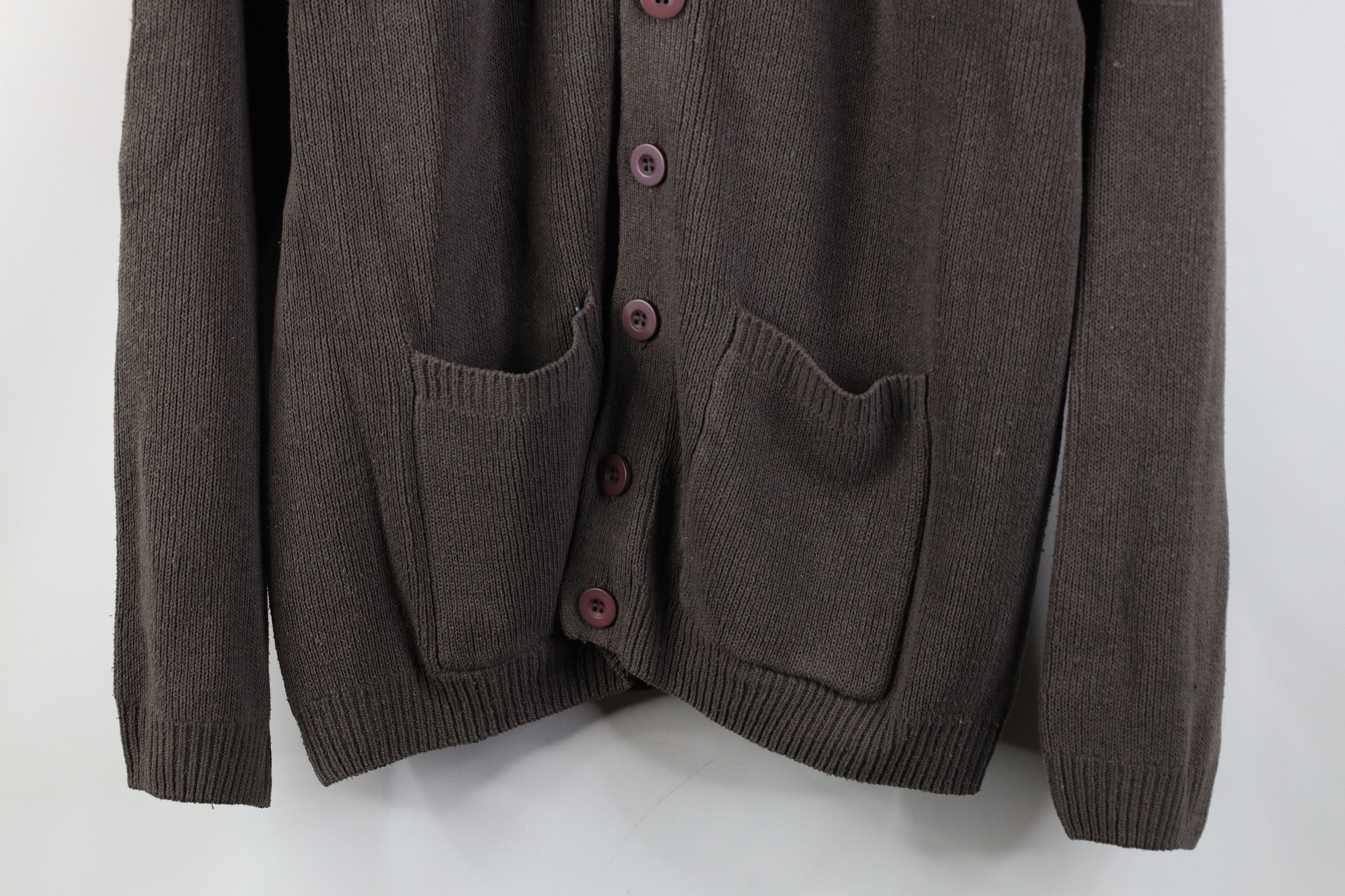 Vintage Vintage 90s Streetwear Ribbed Knit Cardigan Sweater Gray Size US M / EU 48-50 / 2 - 3 Thumbnail