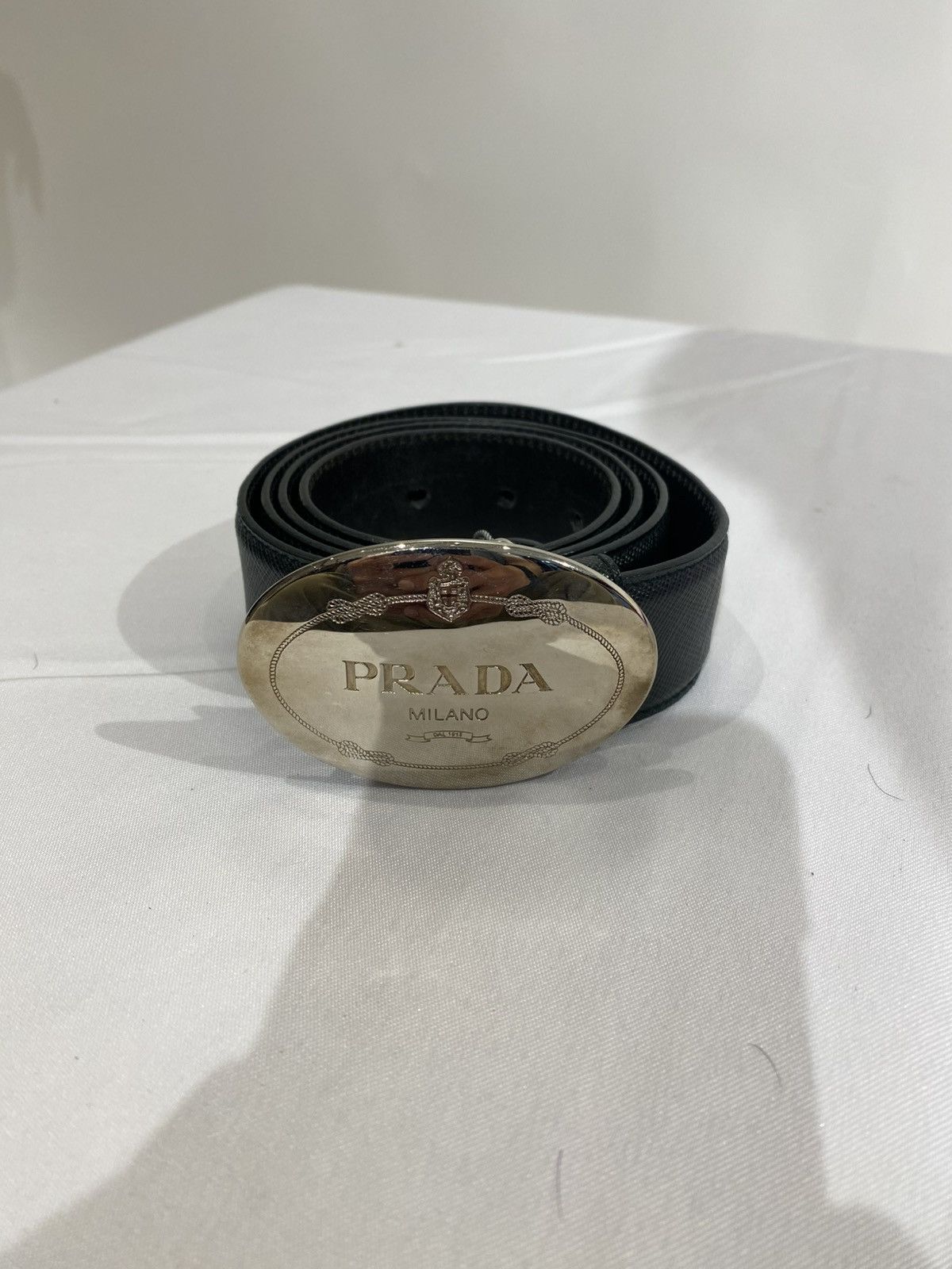 Prada PRADA MILANO LOGO BUCKLED BELT 36 to 40 Size 36 - 1 Thumbnail