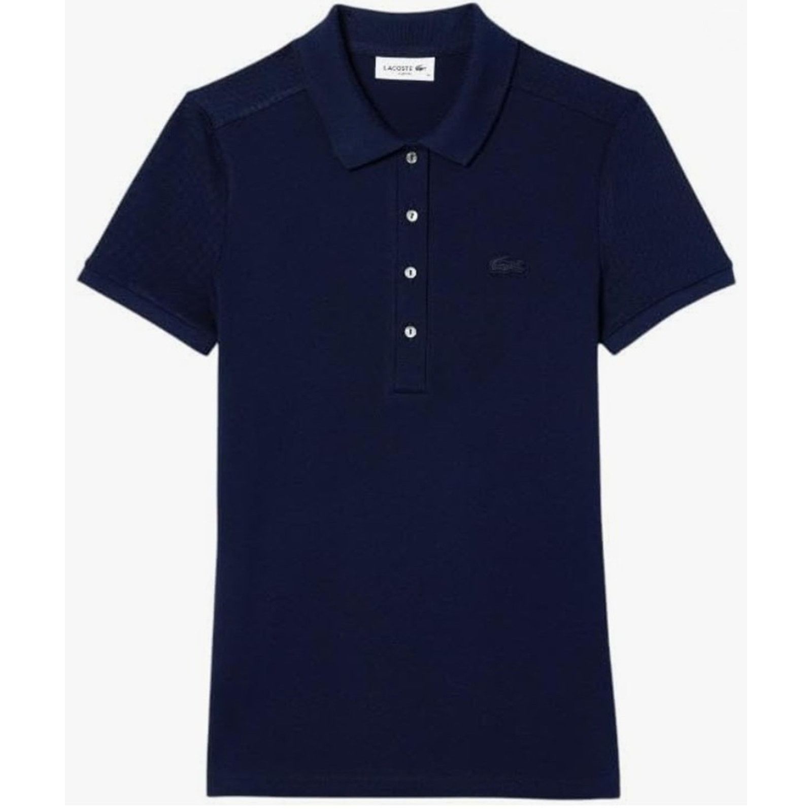 Lacoste Women's Slim Fit Stretch Mini Pique Polo Deep Navy