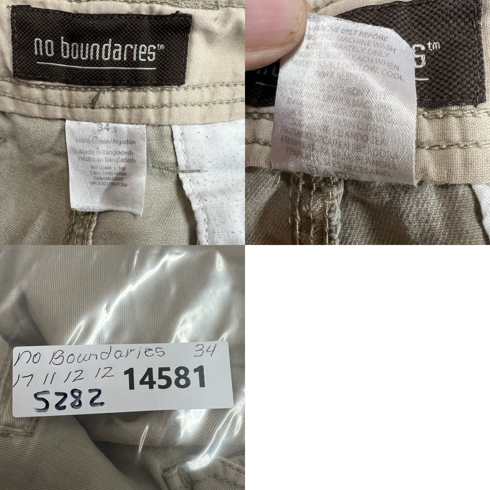 Vintage VINTAGE No Boundaries Cargo Shorts Men Size 34 Beige Cotton Casual Outdoor Summer Fall Spring Size US 34 / EU 50 - 8 Thumbnail