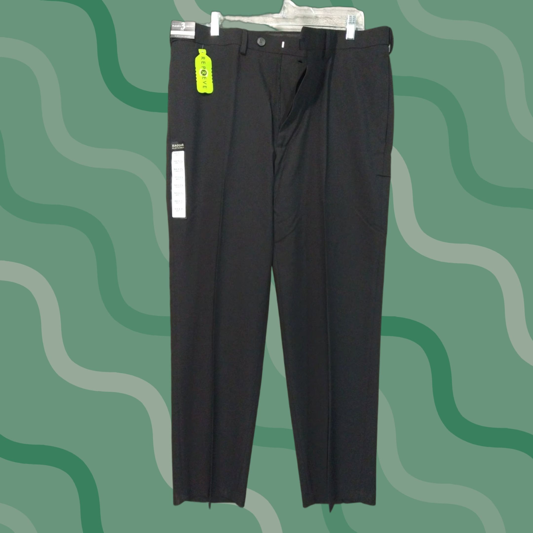 Haggar Haggar Dress Pants Mens 36x31 Black E Clo Classic Fit Straight Leg High Rise Dress Pants Mens Regular Waist 36 Black Straight Leg Classic Size US 36 / EU 52 - 1 Thumbnail