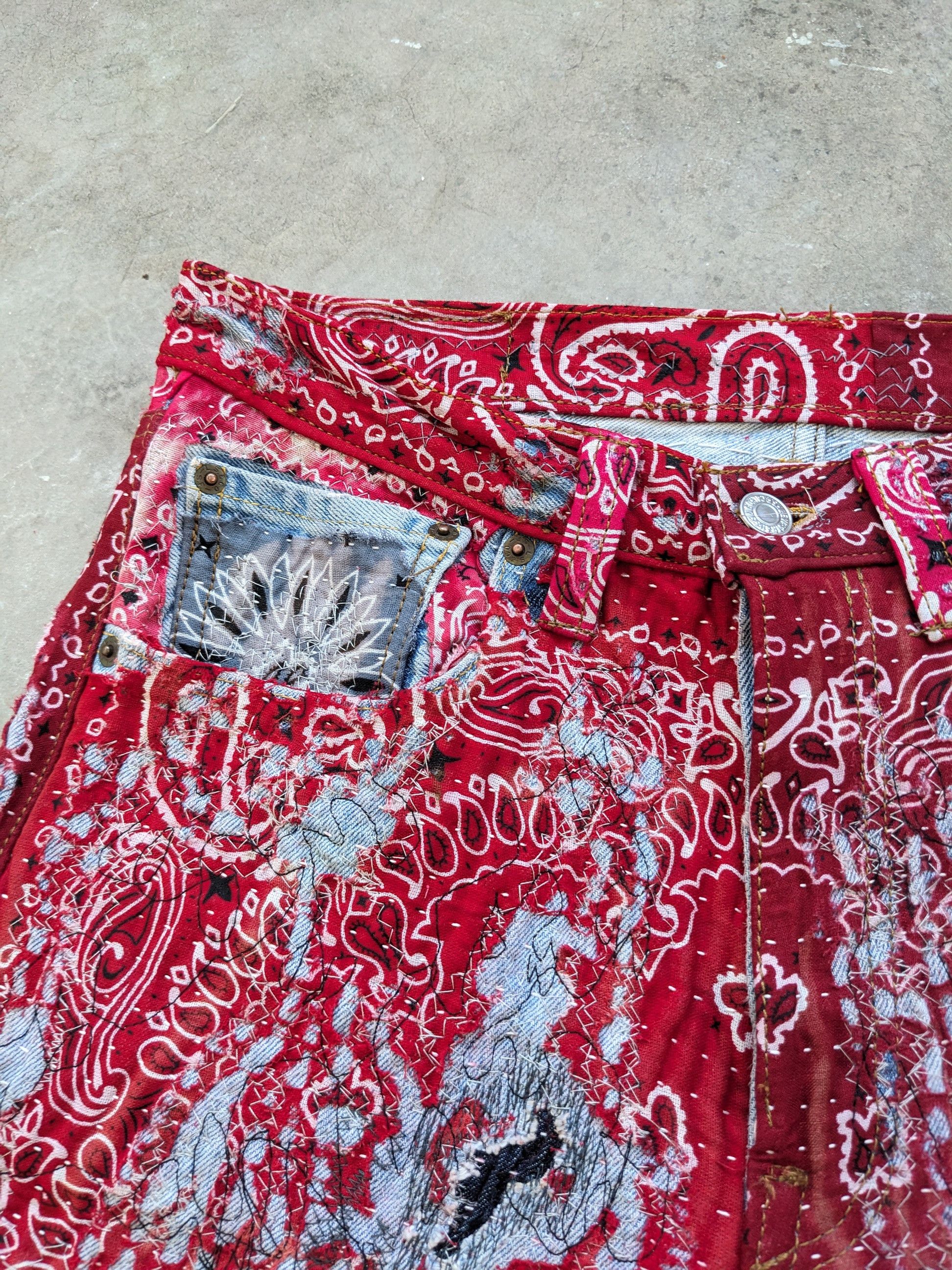 Japanese Brand × Levi's × Vintage Vintage Levis 501 Bandana Boro Inspired Proleta Re Art Size US 30 / EU 46 - 9 Thumbnail
