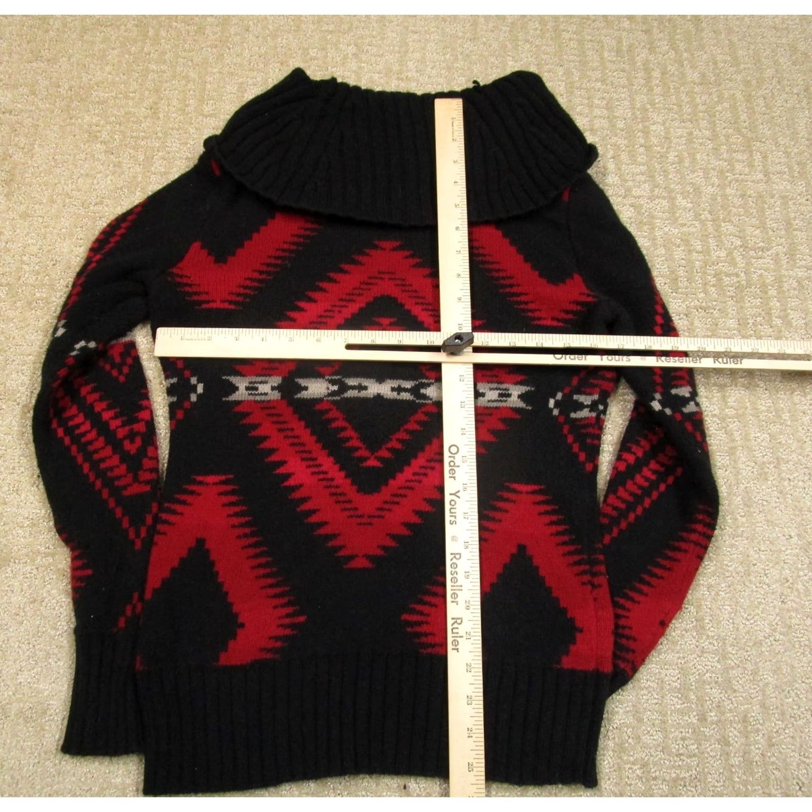 Ralph Lauren Lauren Ralph Lauren Sweater Women Small Black Aztec Turtleneck Pullover Geometric Style 90s? Size S / US 4 / IT 40 - 4 Thumbnail