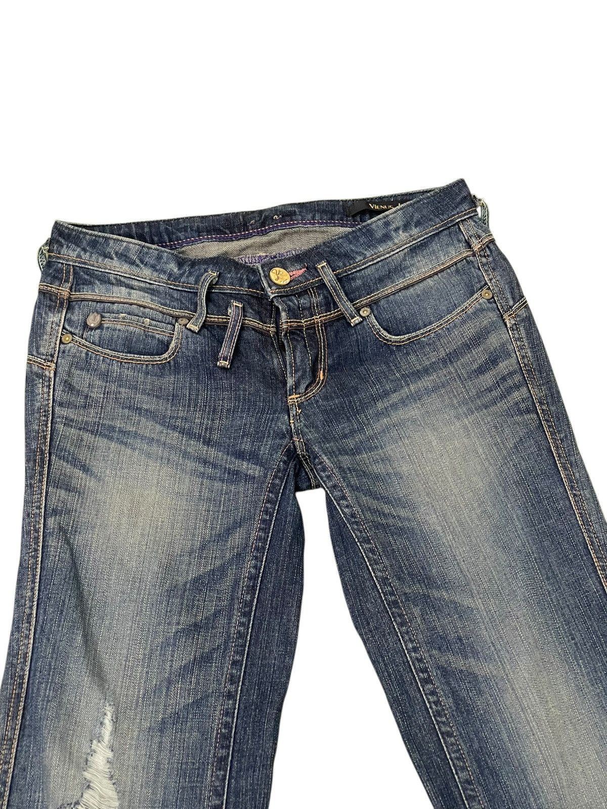 Comme des Garcons Flare Jeans Vienus Jean Edwin Distress Stretch Low Rise 2🟦 Size US 28 / EU 44 - 8 Thumbnail