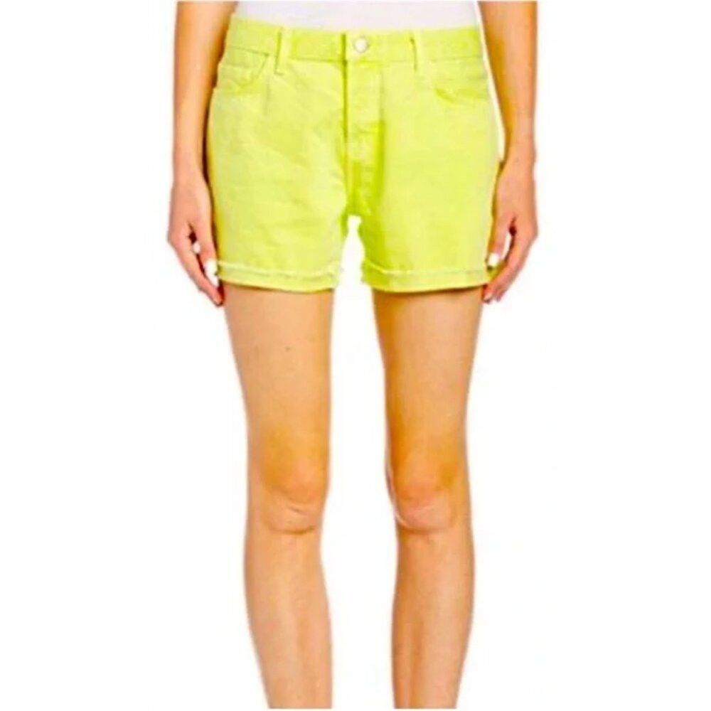 J Brand NWT New J Brand Joanie Rolled Boyfriend Lime Sherbet Shorts Size 24" / US 00 / IT 34 - 1 Thumbnail
