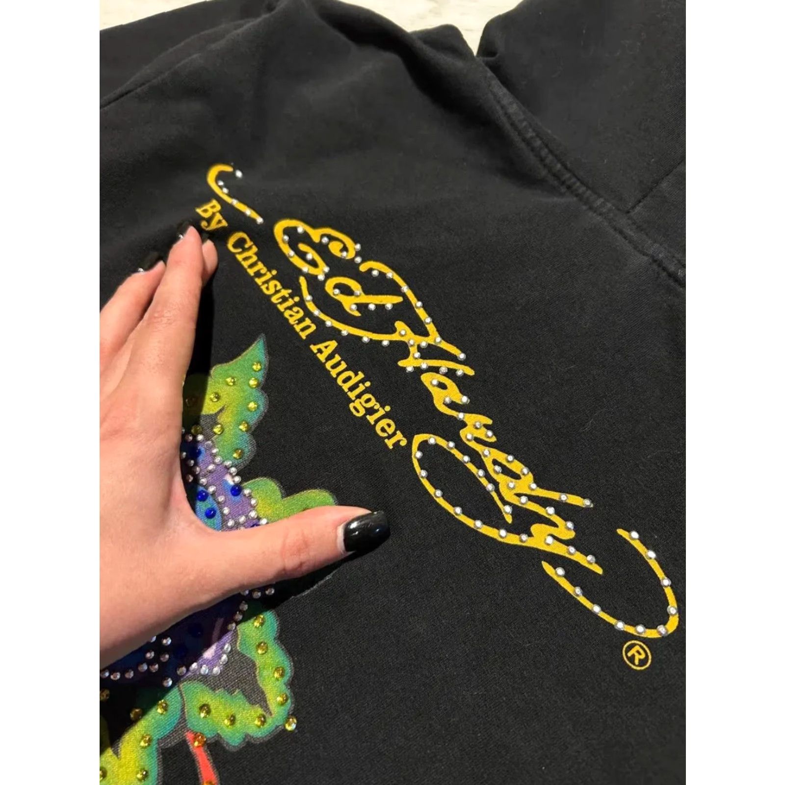 Ed Hardy VINTAGE Ed Hardy By Christian Audigier Hoodie Y2K Full Zip Women Size S Black Size S / US 4 / IT 40 - 3 Thumbnail