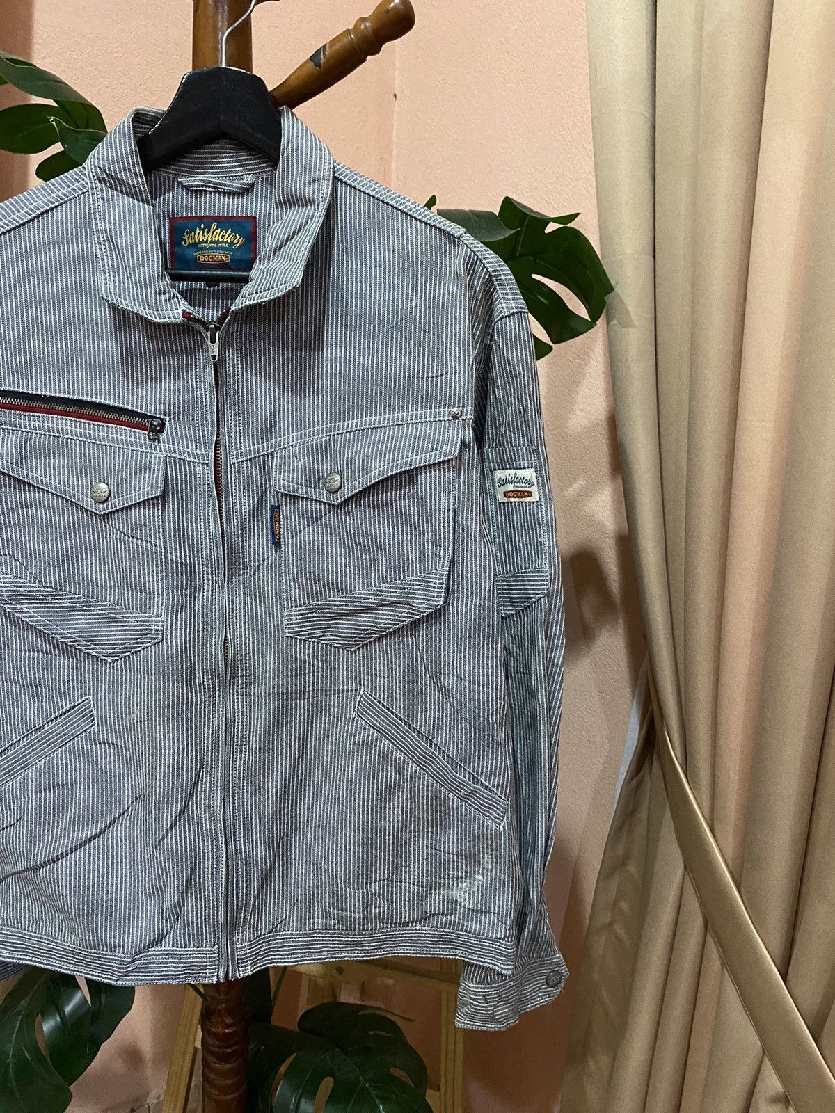 Vintage Vintage Dogman Satisfactory Workwear Jacket – Striped Size US L / EU 52-54 / 3 - 4 Thumbnail