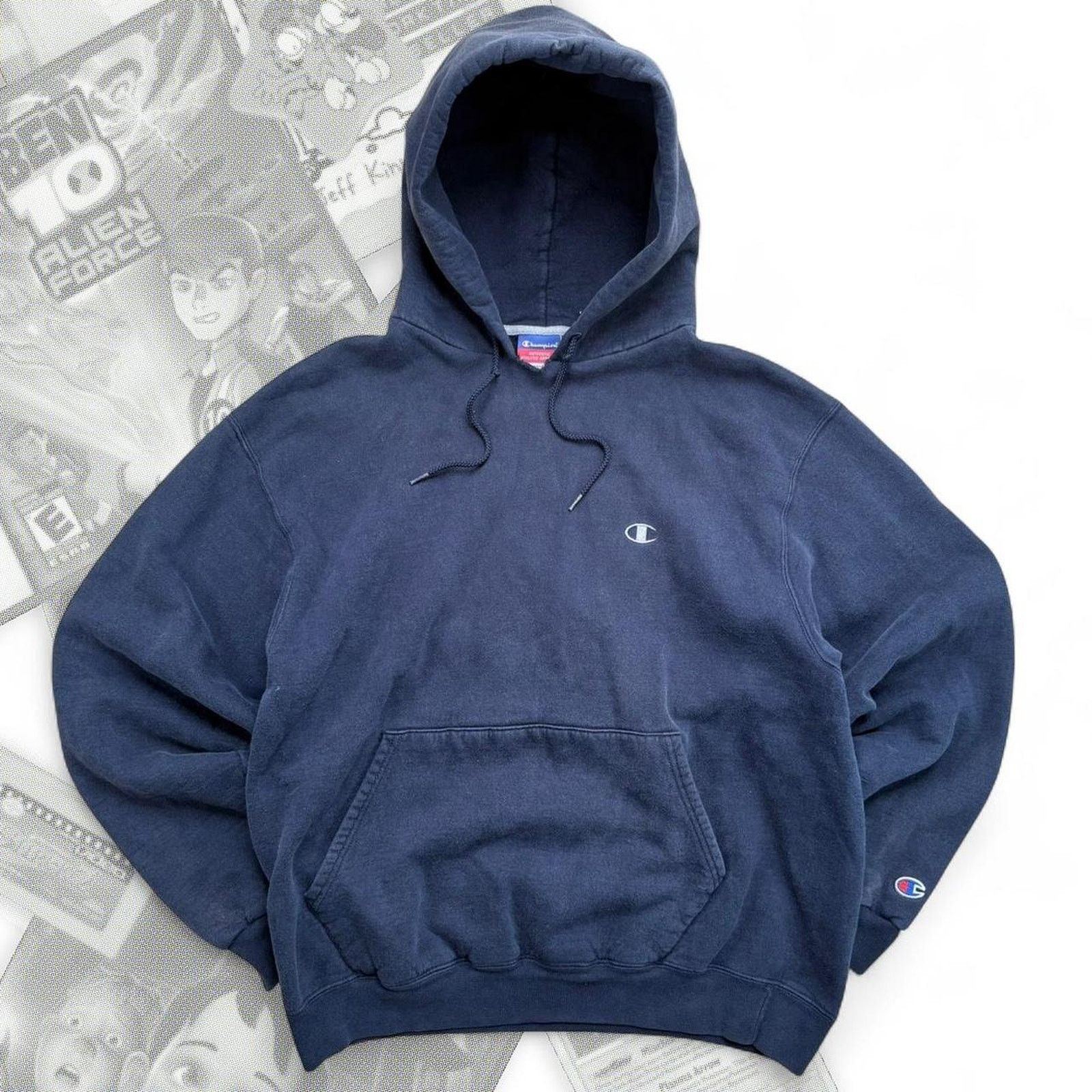 Champion 90’s Navy Blue Champion Pull Over Hoodie Size US M / EU 48-50 / 2 - 1 Thumbnail
