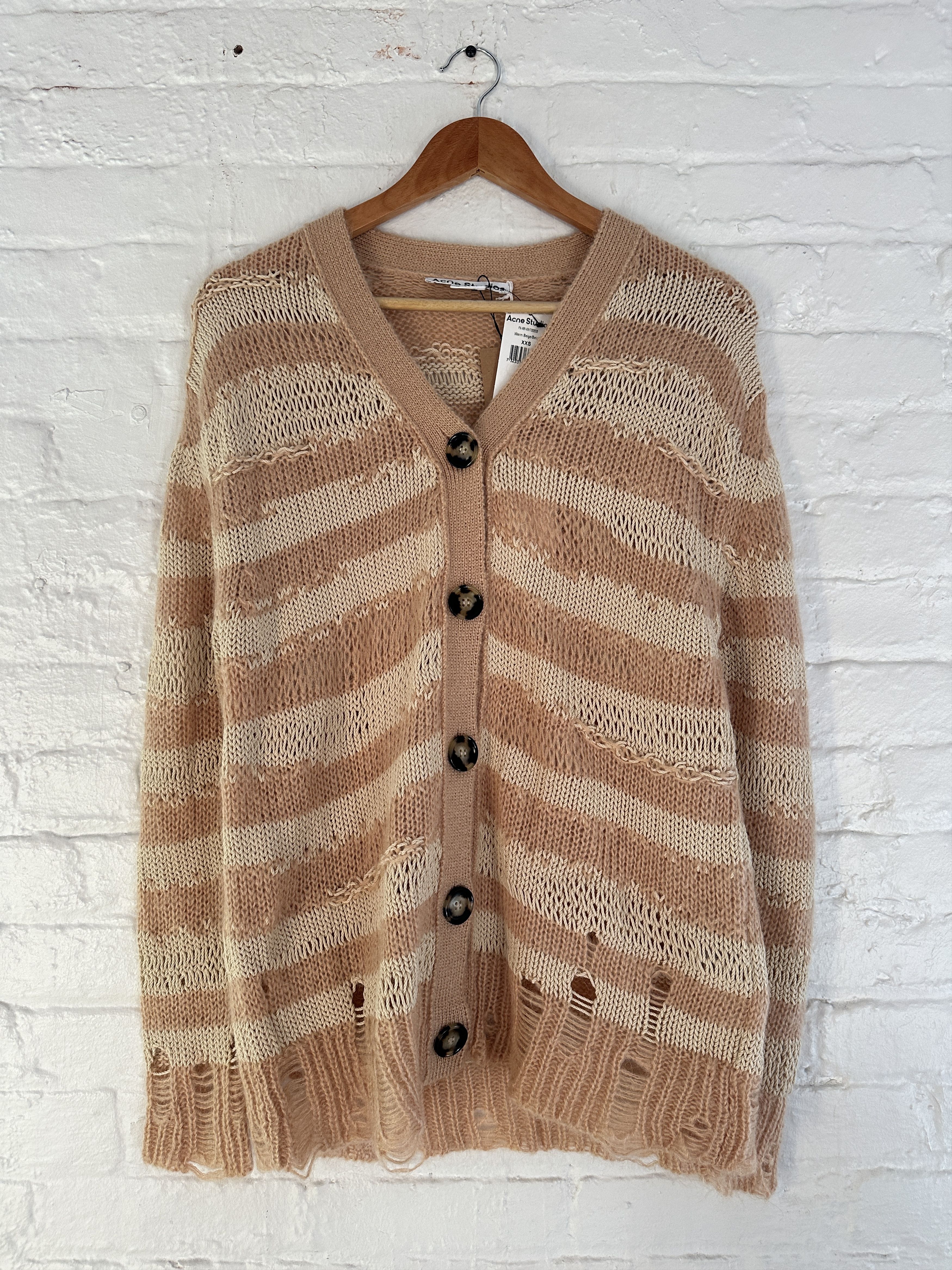 Acne Studios Acne Studios Striped Mohair Cardigan Size US S / EU 44-46 / 1 - 1 Thumbnail