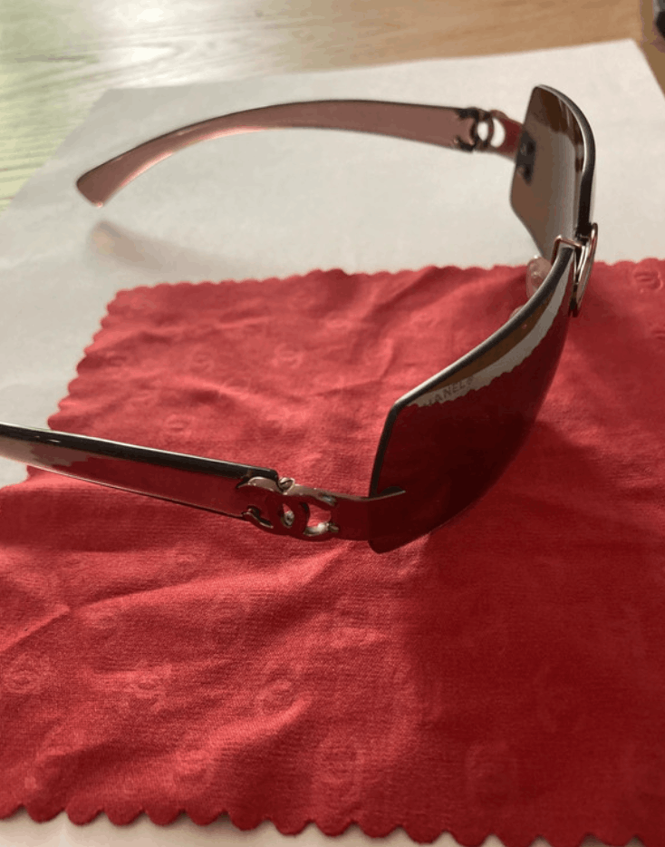 Chanel Chanel Sunglasses 4048 Rhinestone Logo Rimless Vintage Size ONE SIZE - 3 Thumbnail