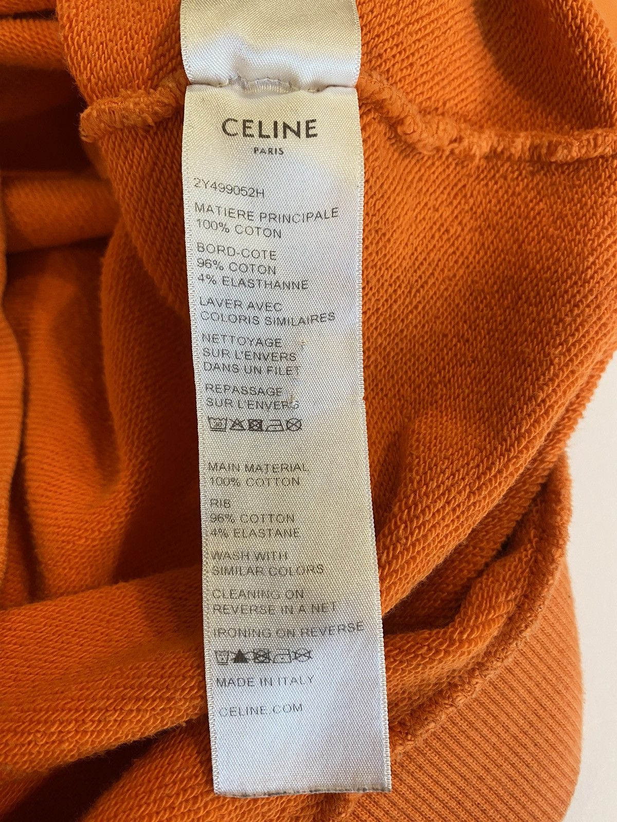 Celine Celine Orange Logo Hoodie Size US M / EU 48-50 / 2 - 16 Thumbnail