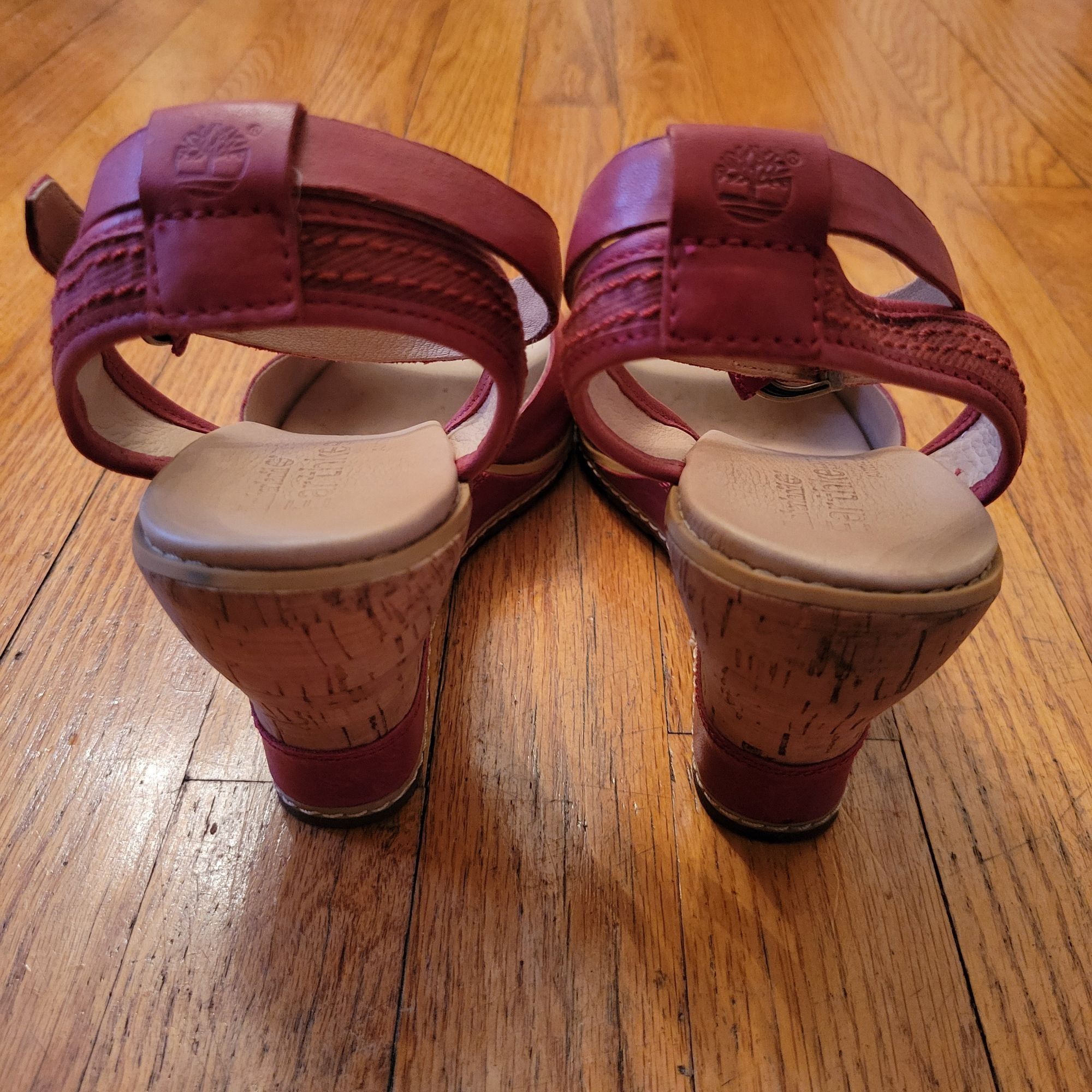 Timberland Timberland Earthkeepers Red Leather Cork Wedge Sandals 10 Op Size US 10 / IT 40 - 5 Thumbnail