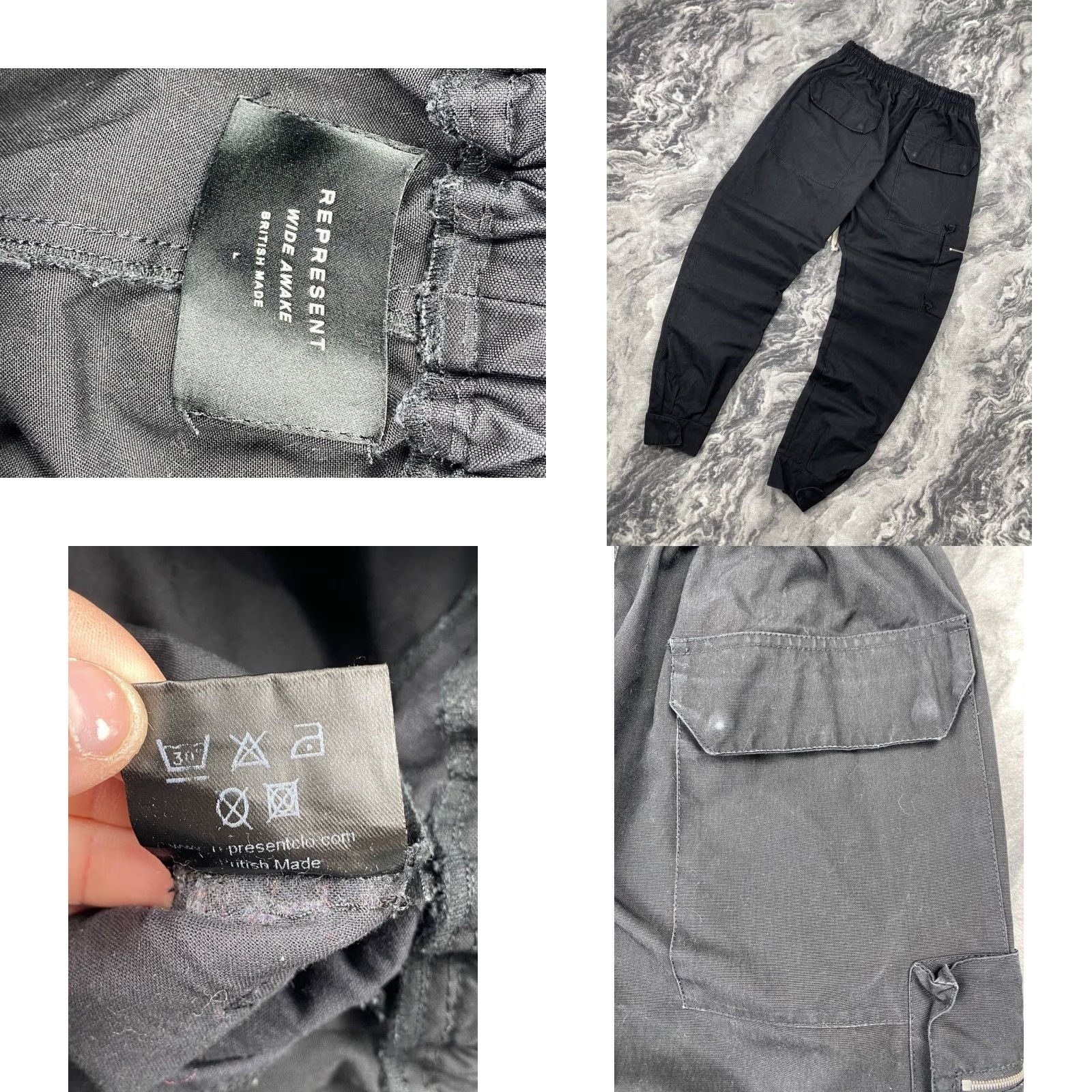 Vintage Represent Track Pant OG Cargos Pants Men L Black Jogger Activewear Gym & Training Mens Pants Size US 33 - 8 Thumbnail