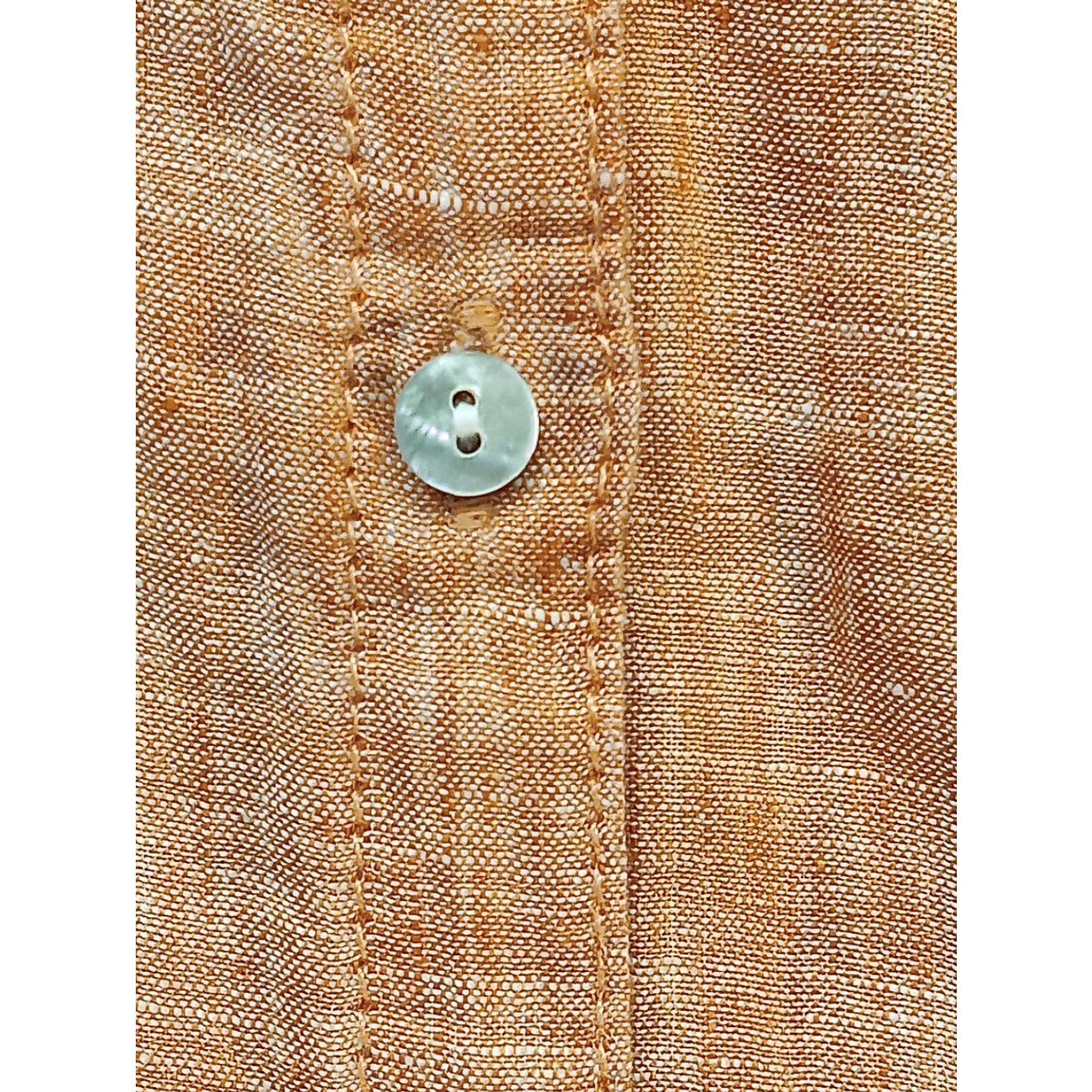 Vintage Sigrid Olsen Blouse Shirt 1X Orange Coral Button Up Linen Roll-Tab Sleeves Womens Regular Casual Travel Knit? Size XL / US 12-14 / IT 48-50 - 6 Thumbnail
