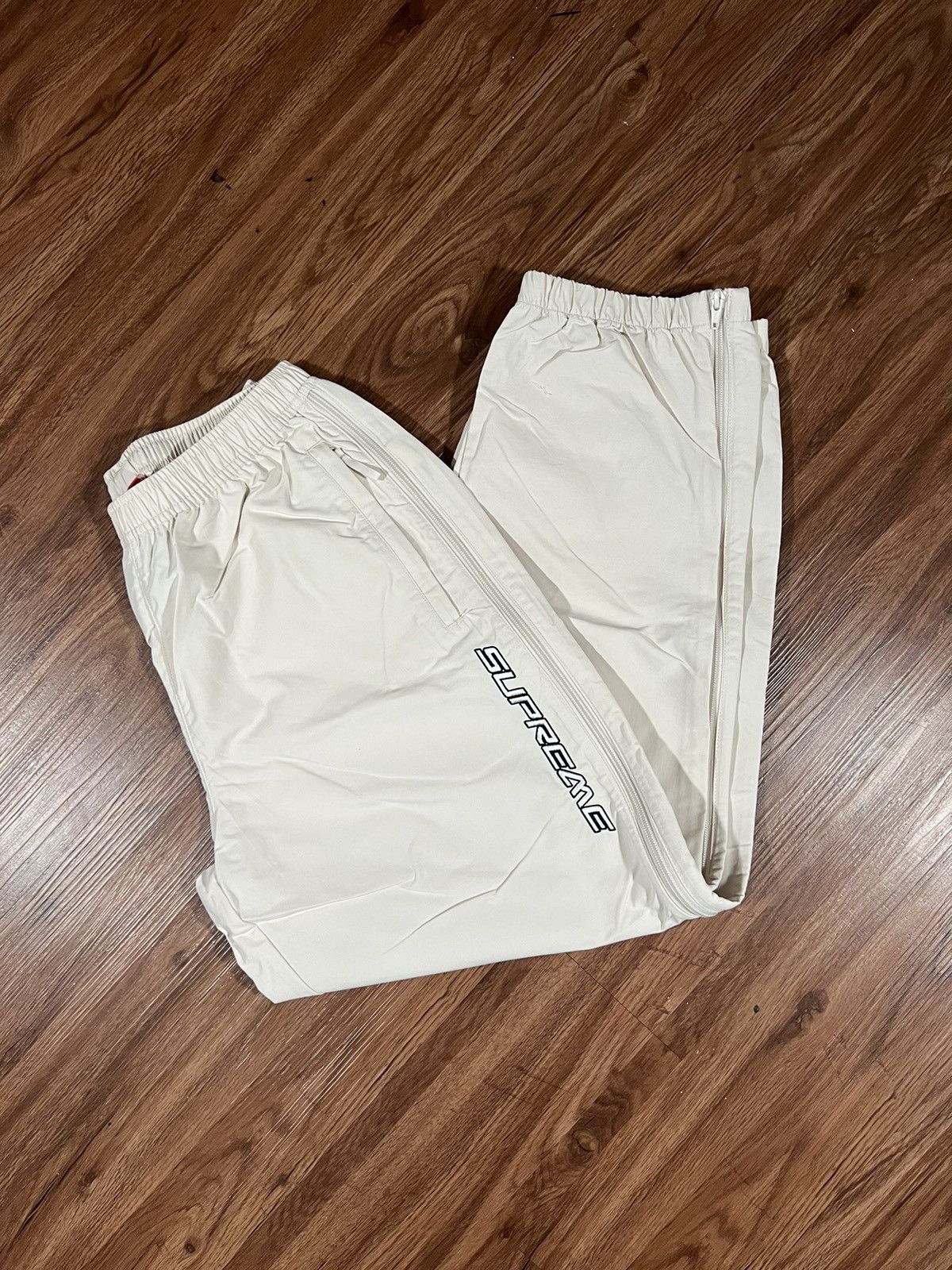 image of Hypebeast x Supreme Warm Up Pant Size S in Stone, Men's