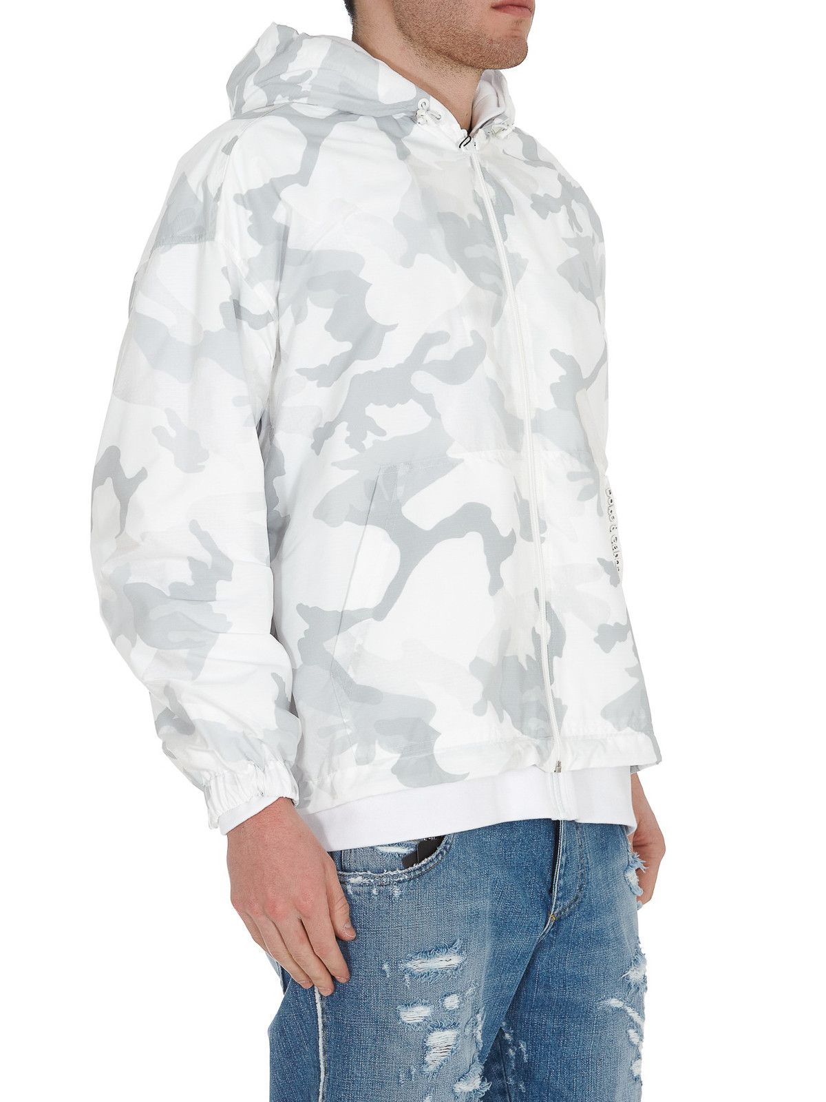 Dolce & Gabbana o1y0125 Logo Hooded Bomber Jacket in White/Light Grey Size US M / EU 48-50 / 2 - 2 Thumbnail