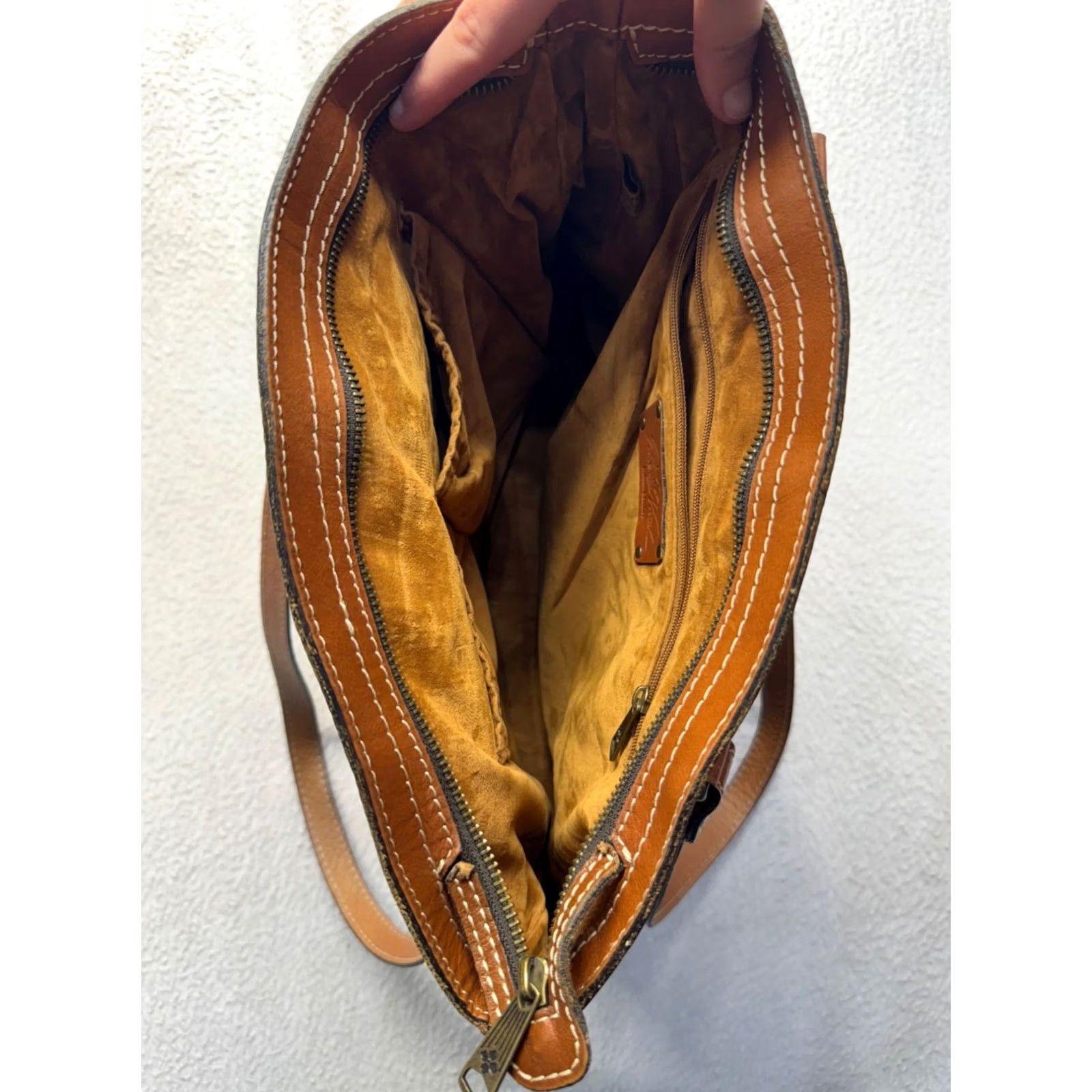 Patricia Nash Patricia Nash Shoulder Bag Leather Floral Italian Orange Brass Hardware Women Medium Rectangle Zippered Inner Pockets Vintage No 14" x 10" x 4" Size ONE SIZE - 5 Thumbnail