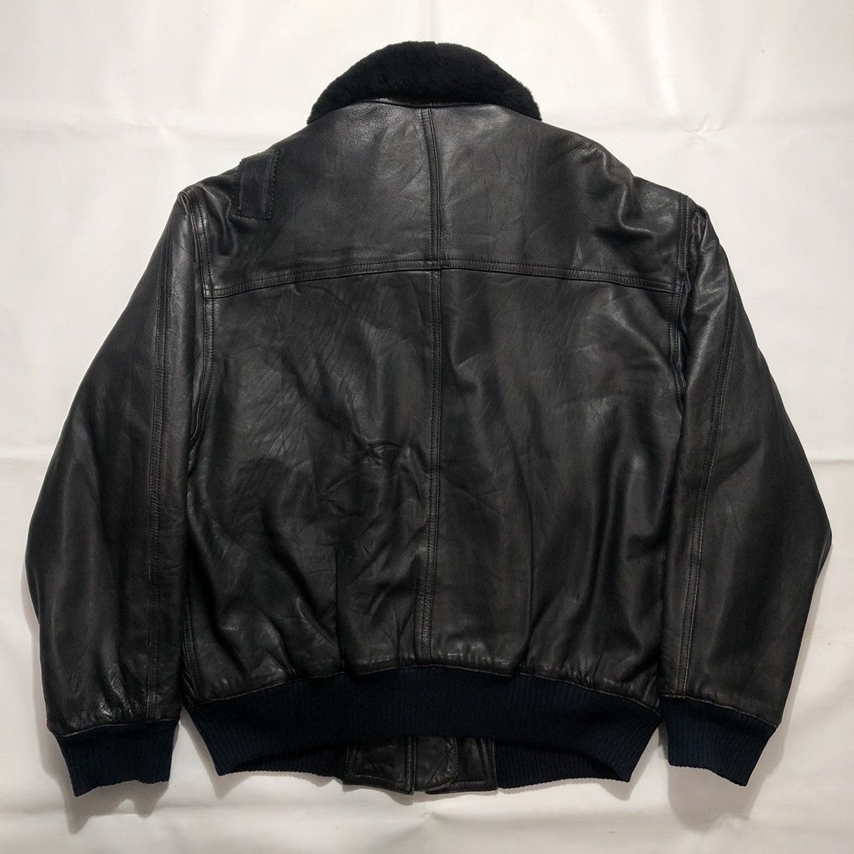 Japanese Brand × Vintage Rare Vintage Nuovo Nero Fur Leather Jacket Size US M / EU 48-50 / 2 - 3 Thumbnail