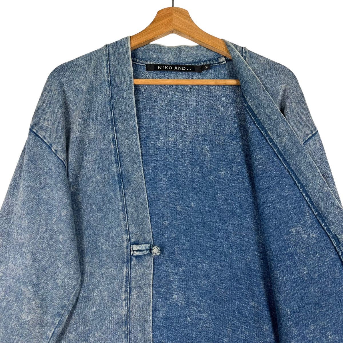 Designer 🔥 NIKO AND DYED WASHED INDIGO MANDARIN CARDIGAN JACKET Size US L / EU 52-54 / 3 - 10 Thumbnail