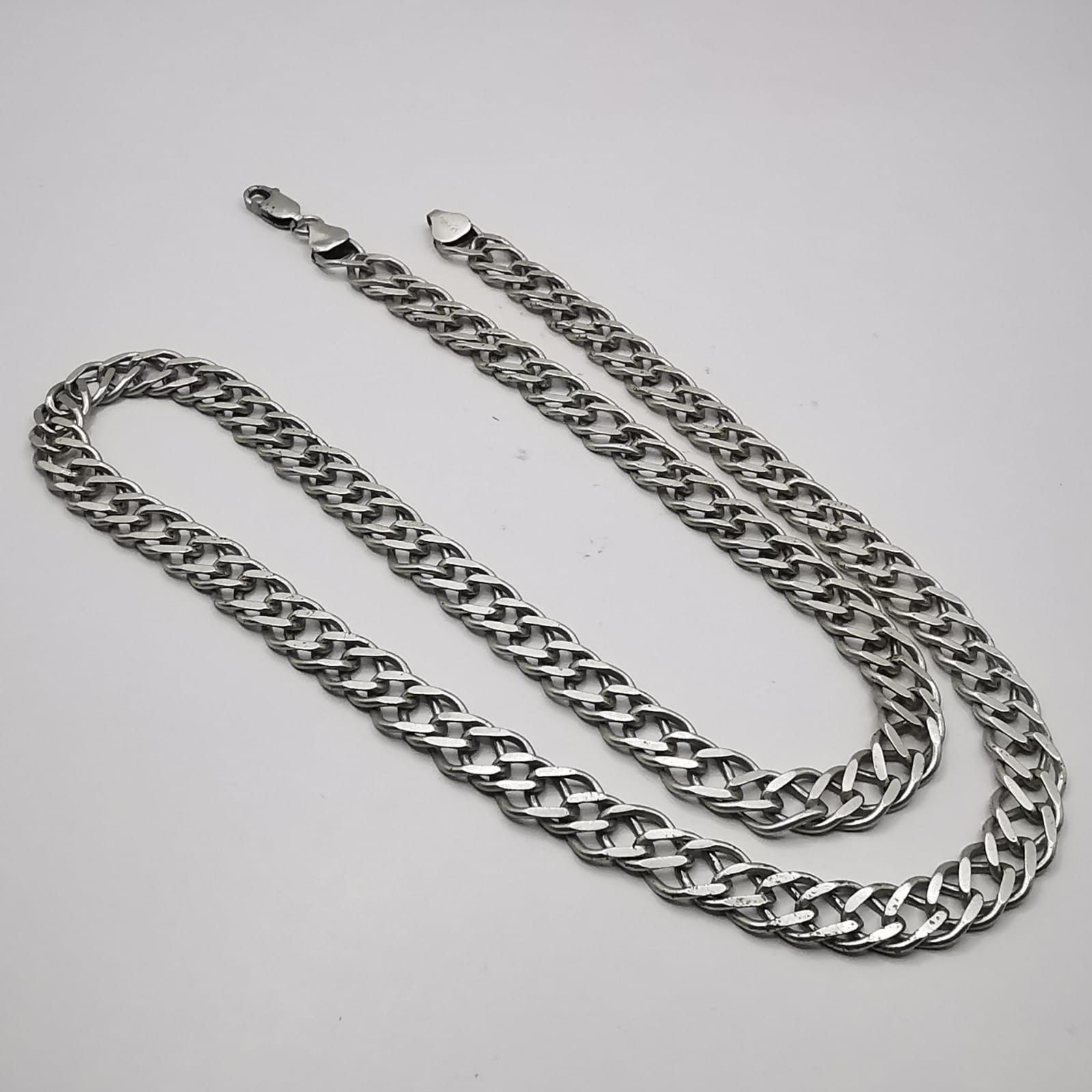 Sterling Silver Vintage Jewelry Chain, 925 Sterling Silver, Signed 42,40g Size ONE SIZE - 1 Thumbnail