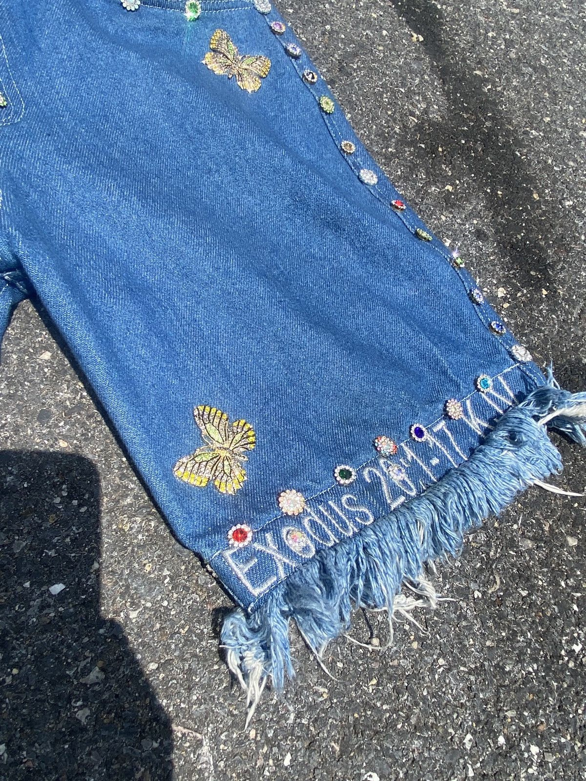 Japanese Brand Holy ✝️Jeweled Jorts Sample Size US 32 / EU 48 - 5 Thumbnail