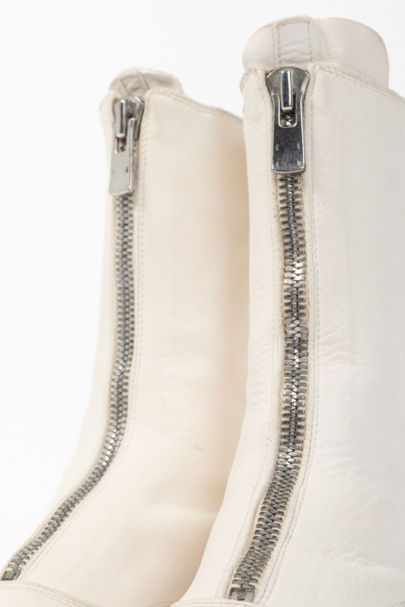 Guidi Guidi 310 White Front-Zip Calf-Length Army Boots Size US 5.5 / IT 35.5 - 7 Thumbnail