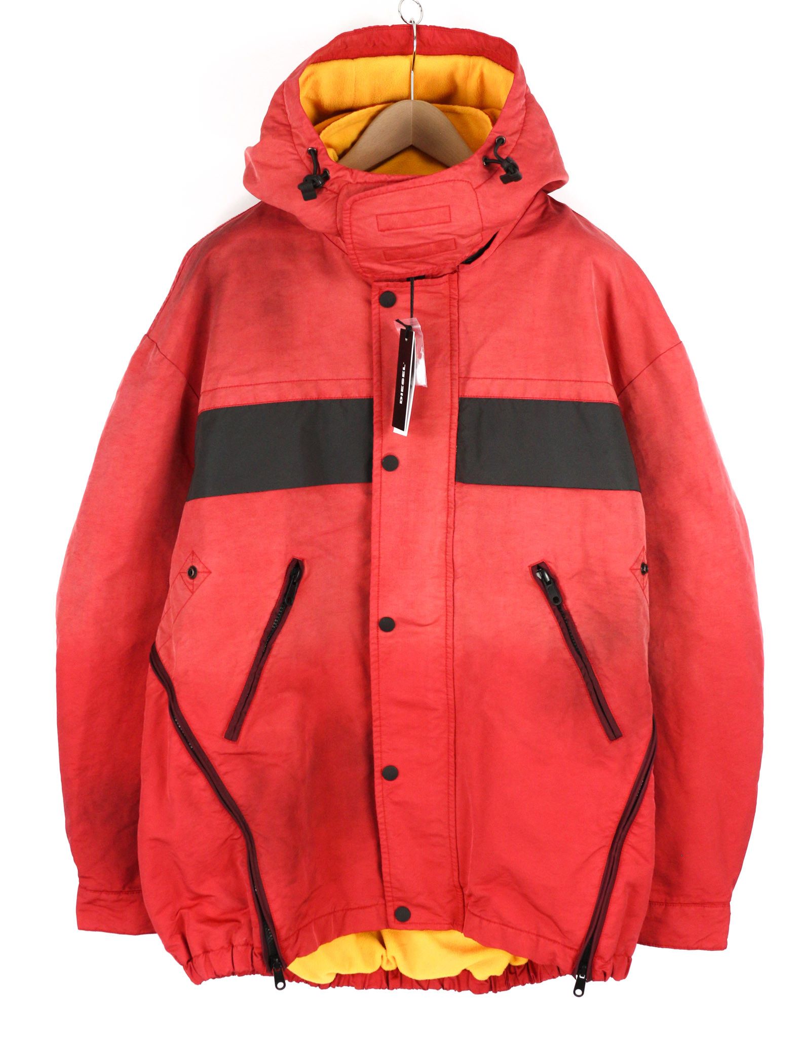 Diesel W-TRODD XL Oversized Fleece Lined Hooded Zip Jacket 40063 Size US XL / EU 56 / 4 - 1 Thumbnail