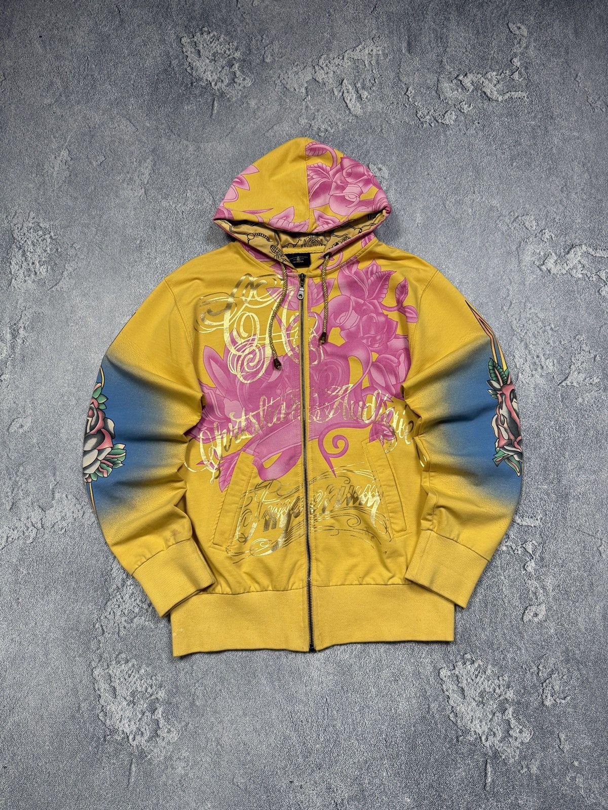 Christian Audigier Vintage Y2K Christian Audigier Zip Hoodie Size US M / EU 48-50 / 2 - 1 Thumbnail
