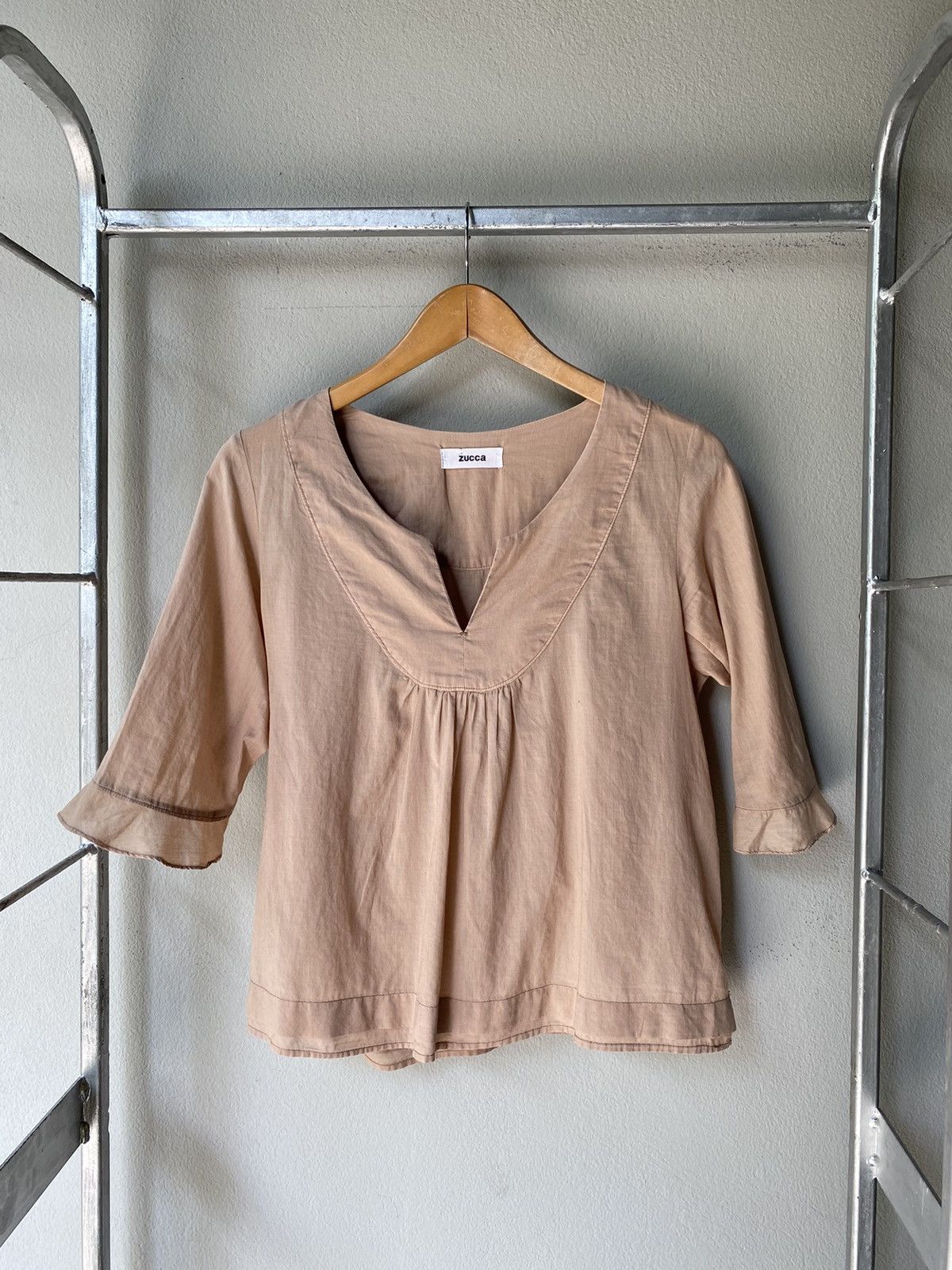 Zucca Zucca Peach Cotton Blouse Size M / US 6-8 / IT 42-44 - 1 Thumbnail